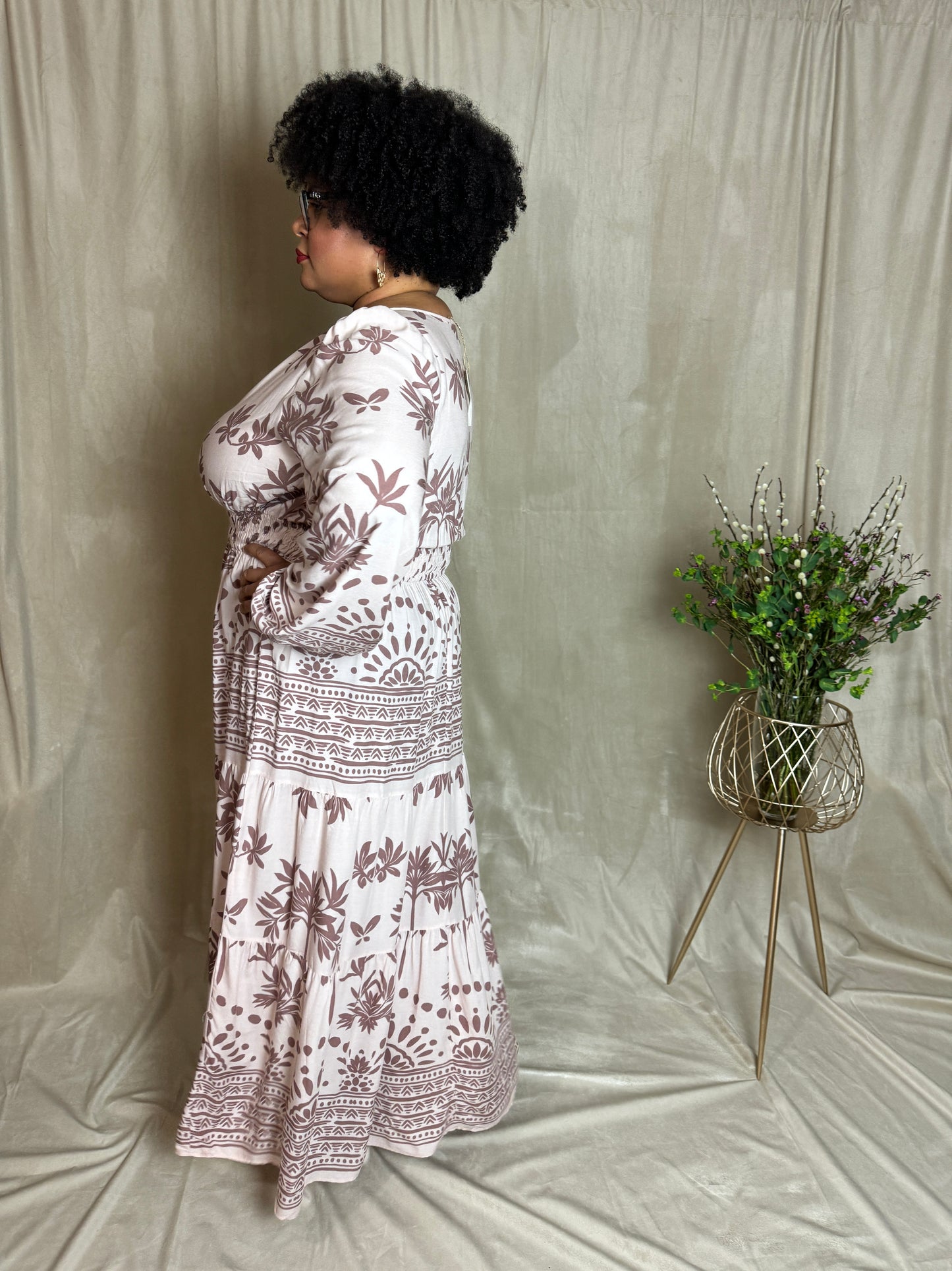 PLUS - Bree Maxi Block Print Dress