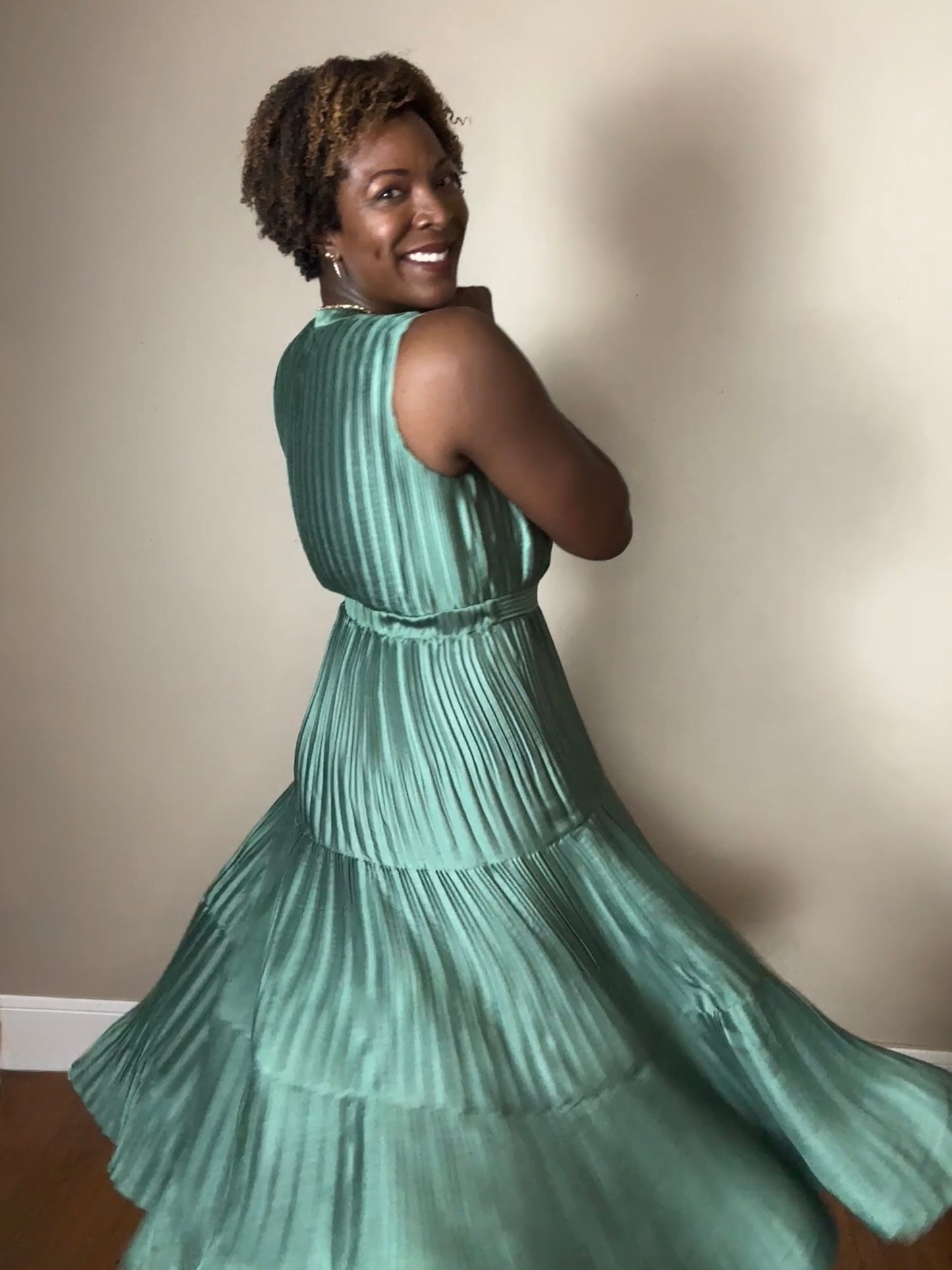 Bethany Pleated Tiered Dress