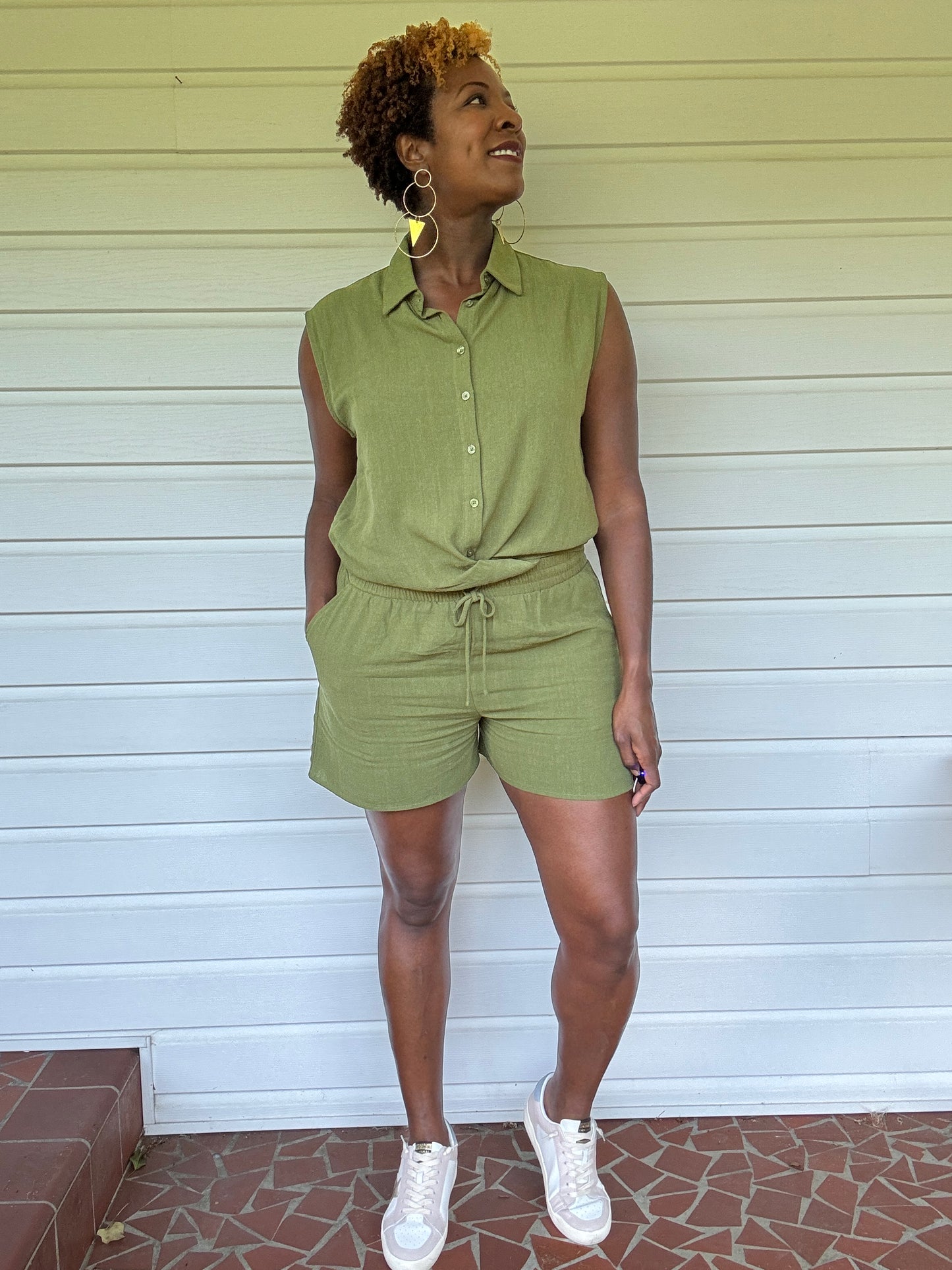 Shellie Button-Up Linen Short Set