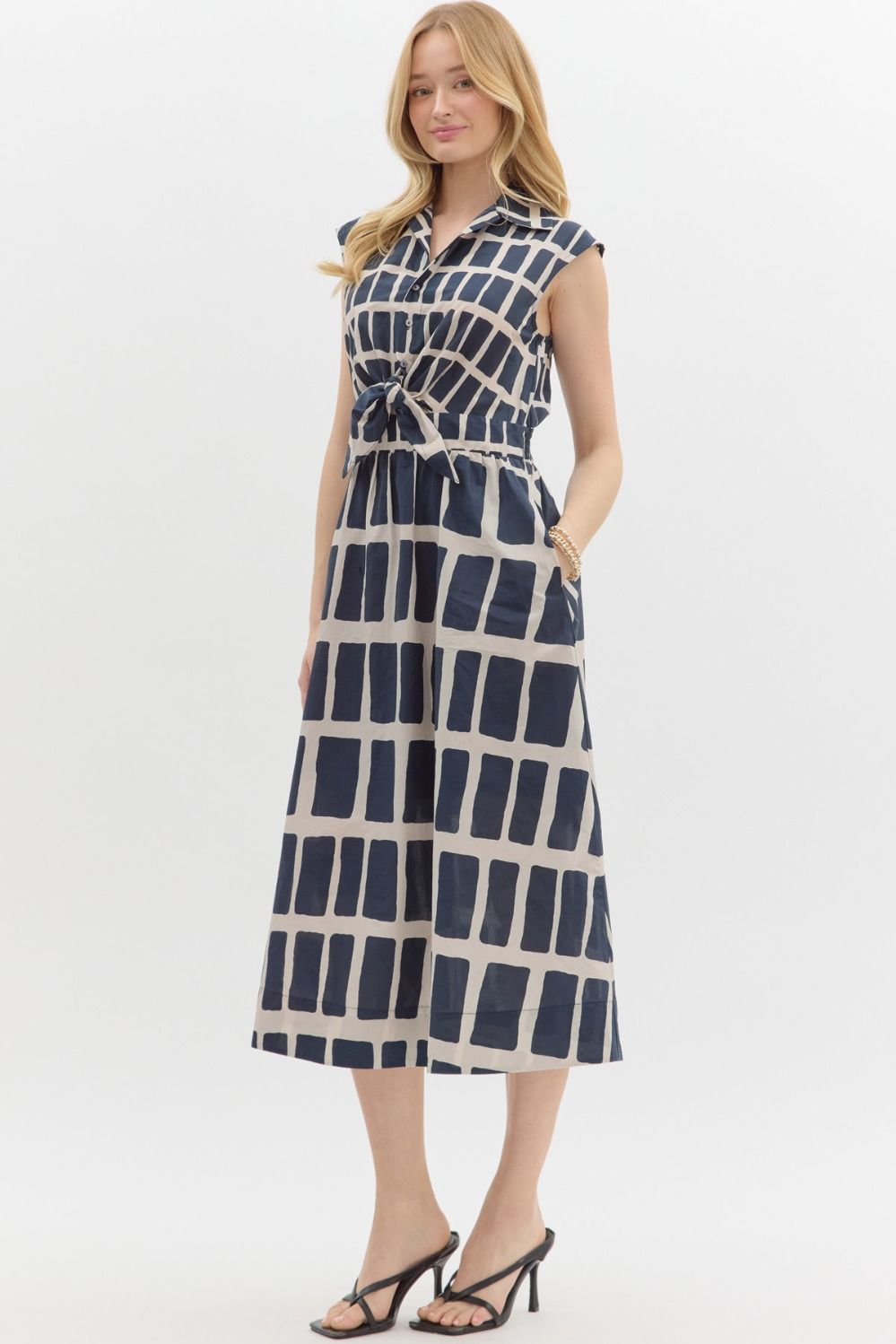 Brooklyn Geo-Print Midi Dress