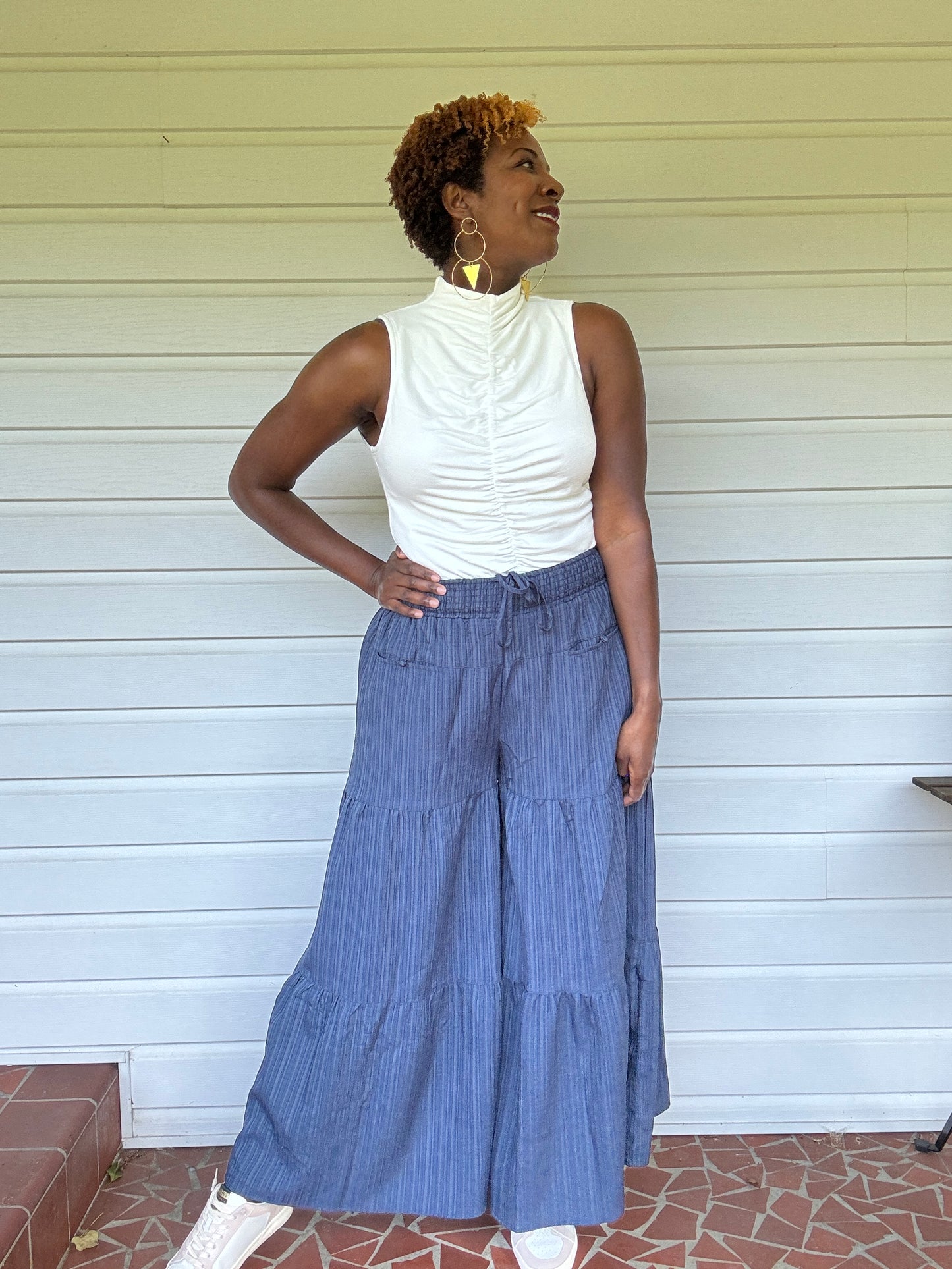 Tracie Wide Leg Tiered Pants