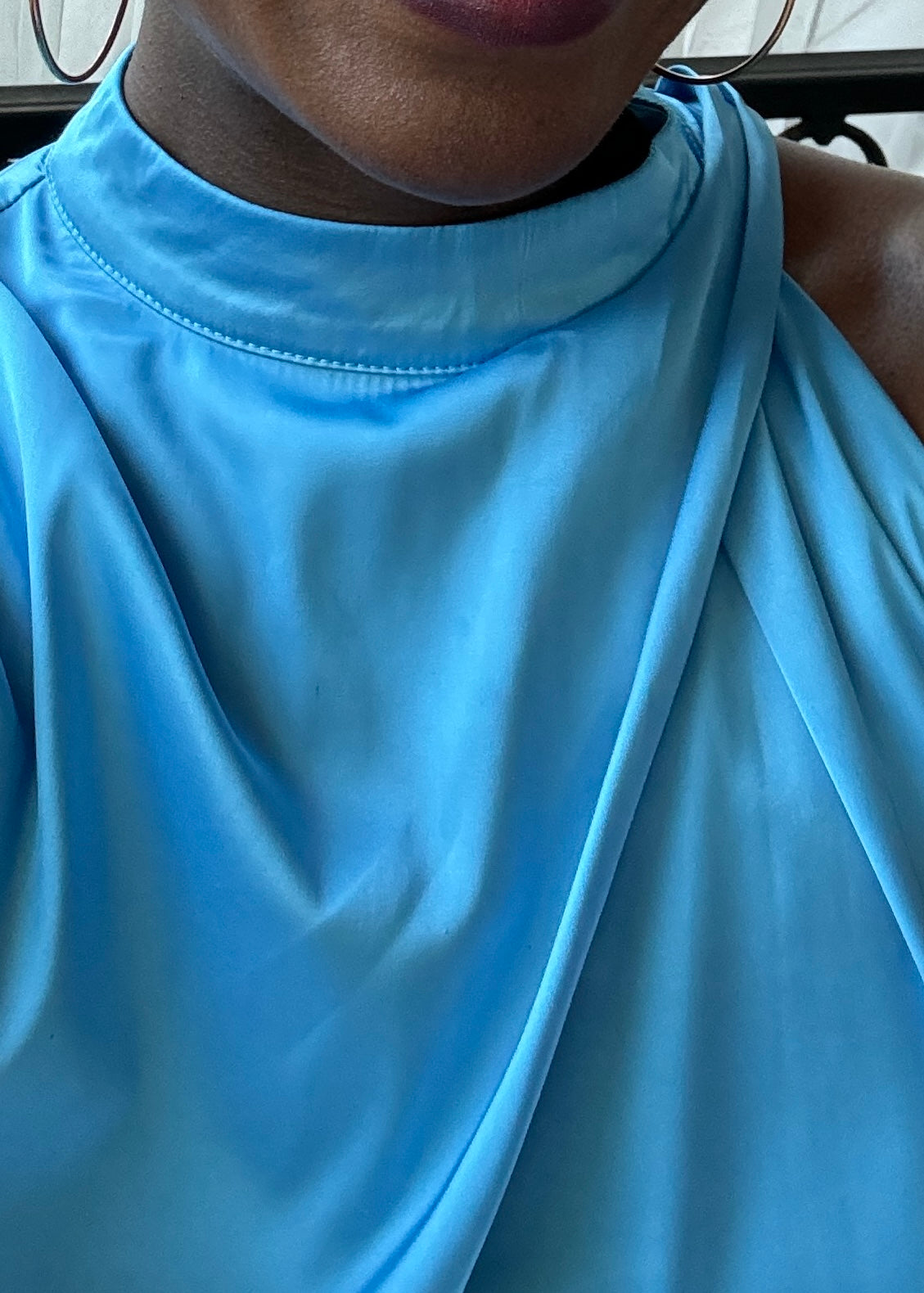 Clare Mock Nek Sleeveless Asymmetrical Woven Top