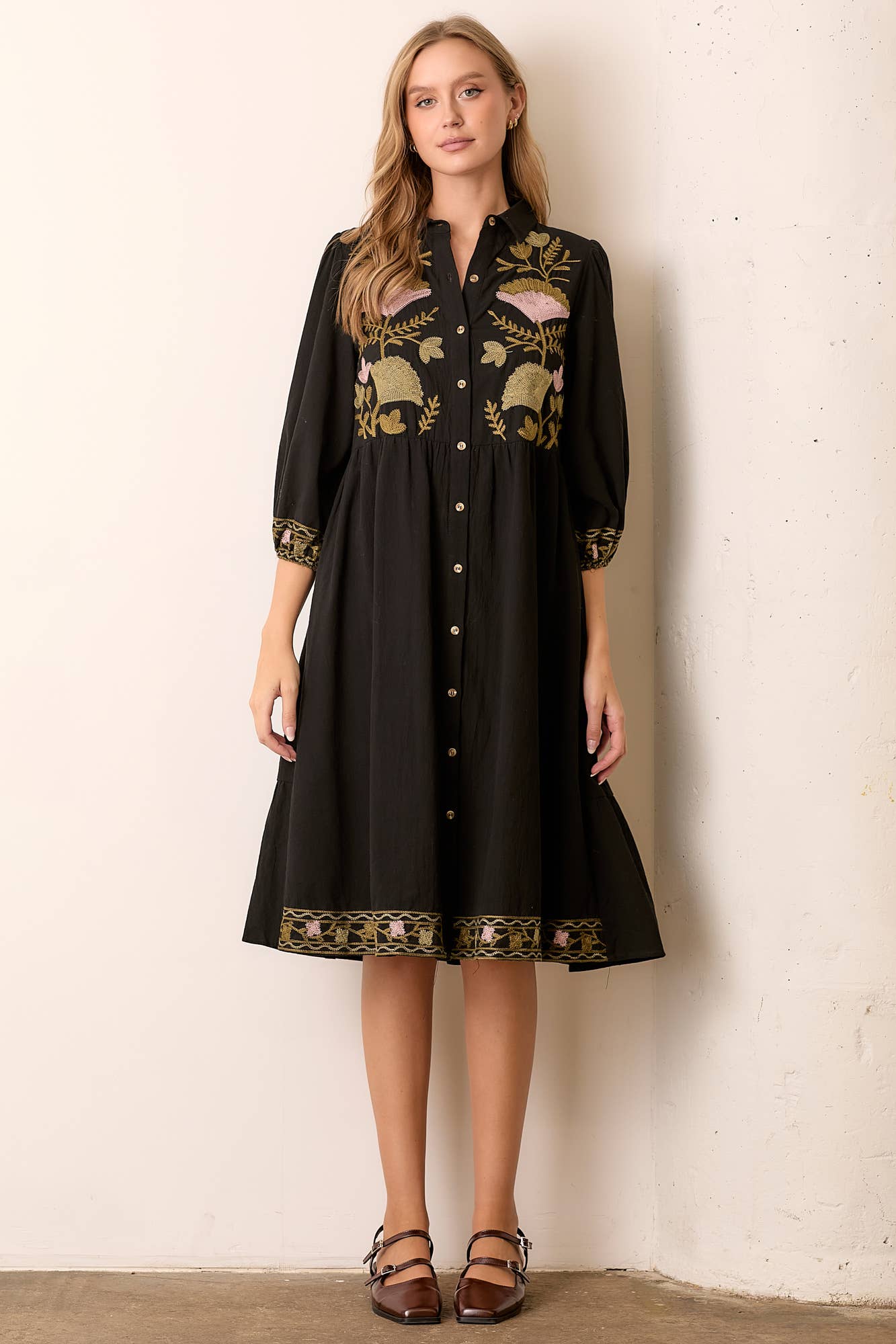 Brintlyn Embroidered Tiered Dress
