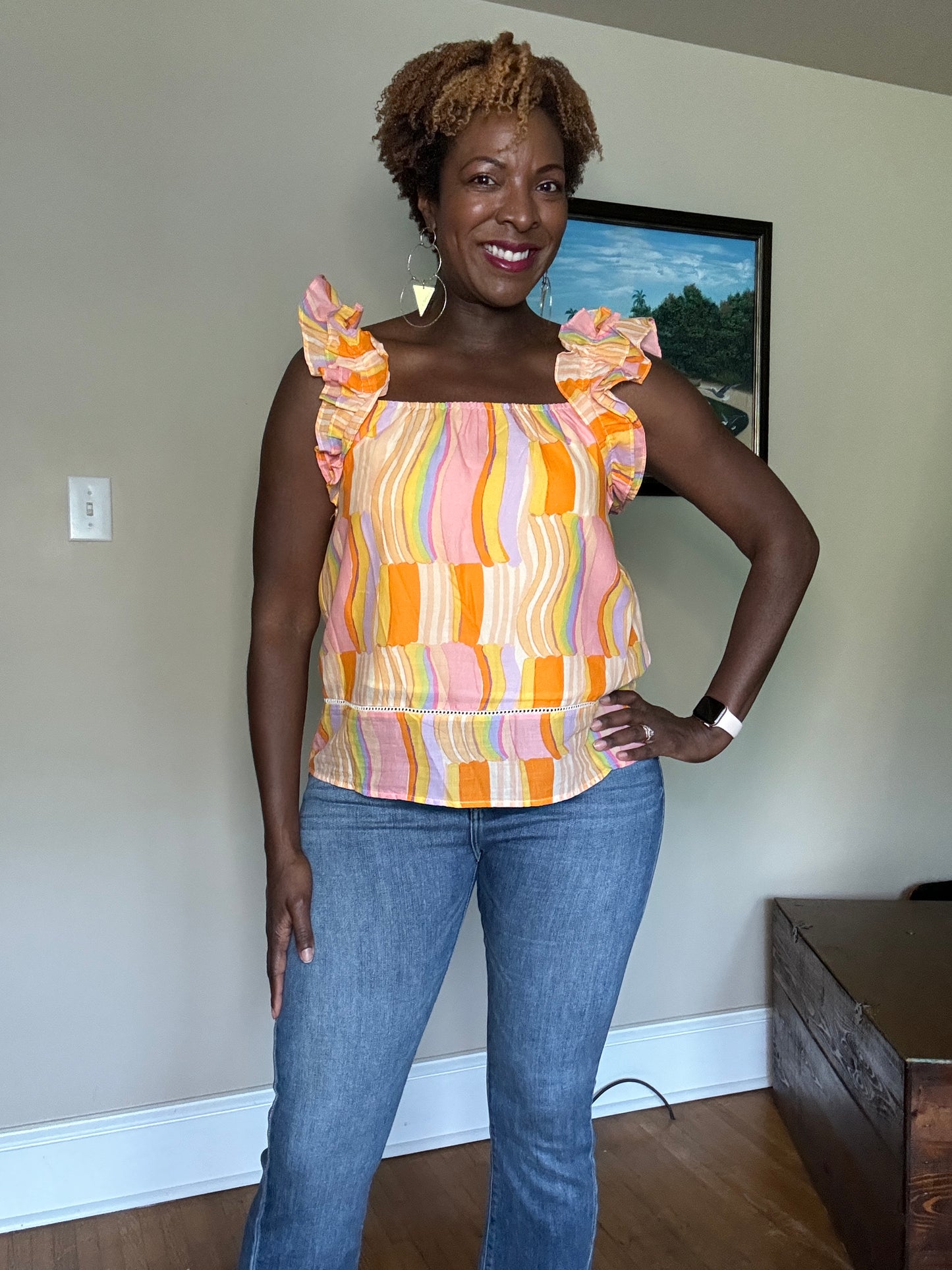 Celine Ruffle Shoulder Top