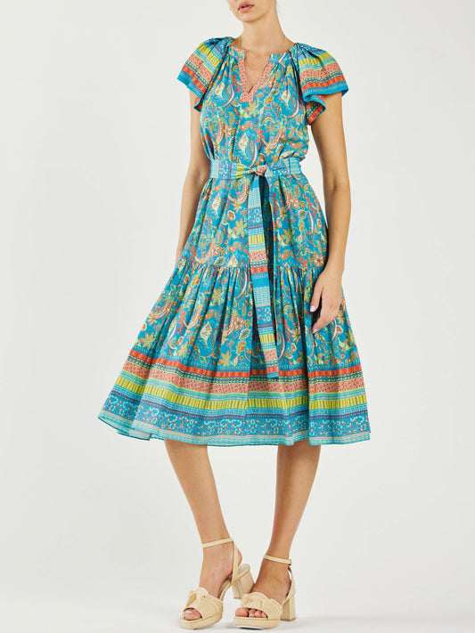Briony Tiered Midi Modern Boho Dress