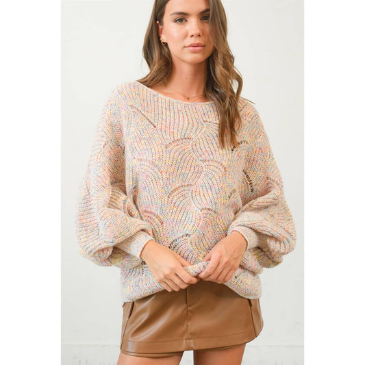Cameron Pointelle Chunky Knit Sweater