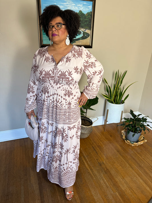 PLUS - Bree Maxi Block Print Dress