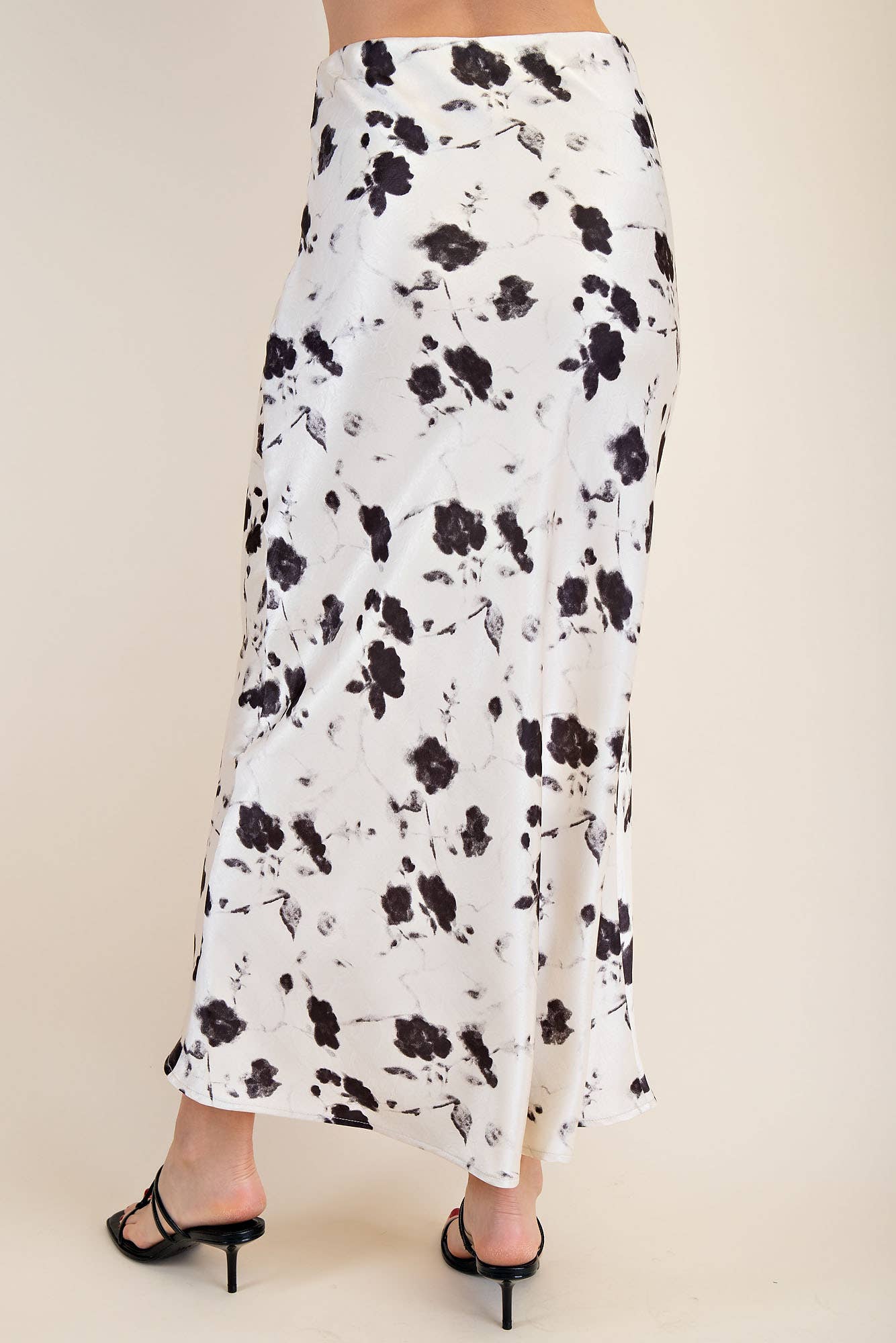 Floral Satin Bias Midi Skirt – Dina