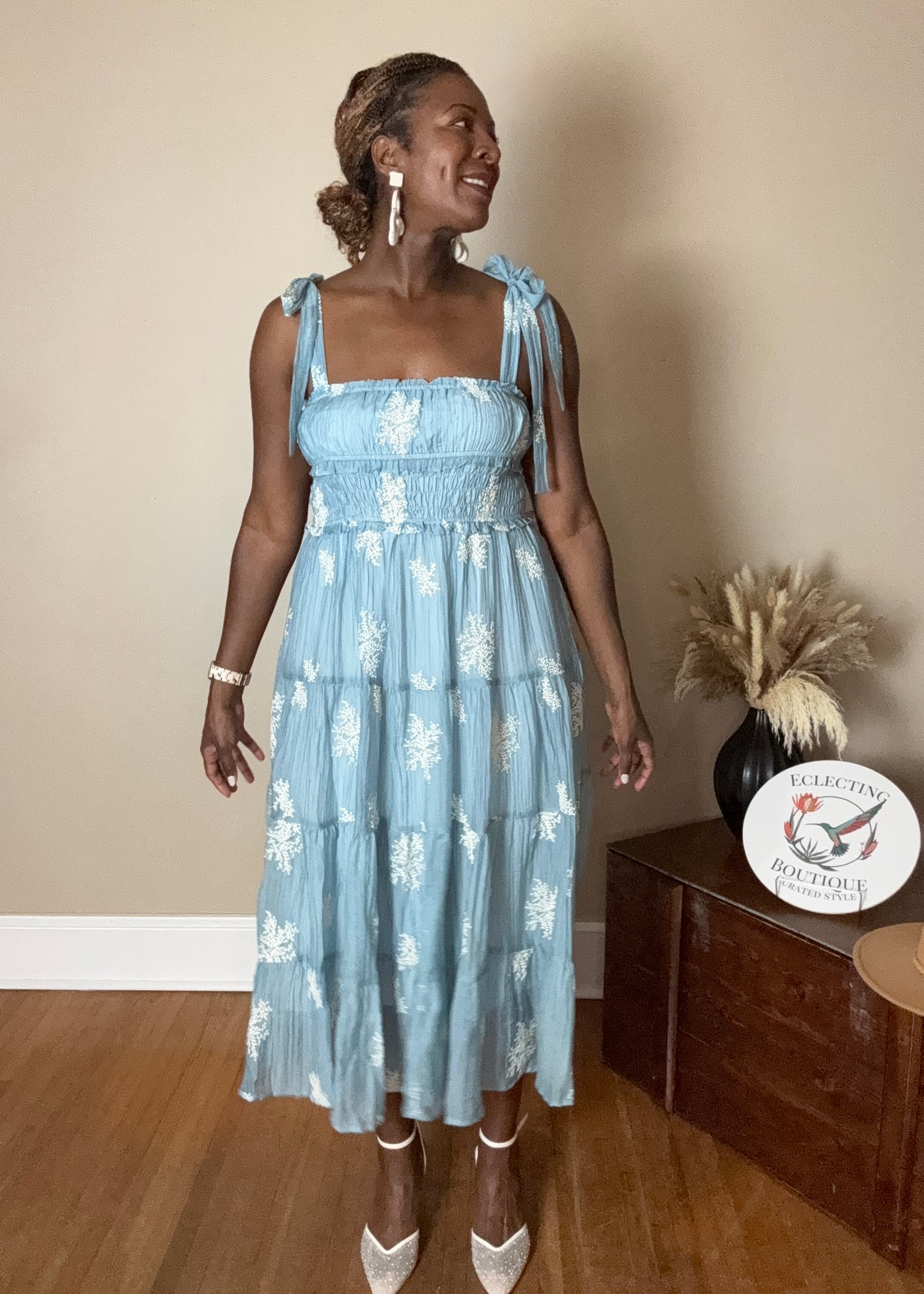 Belinda Marie Midi Smocked Dress