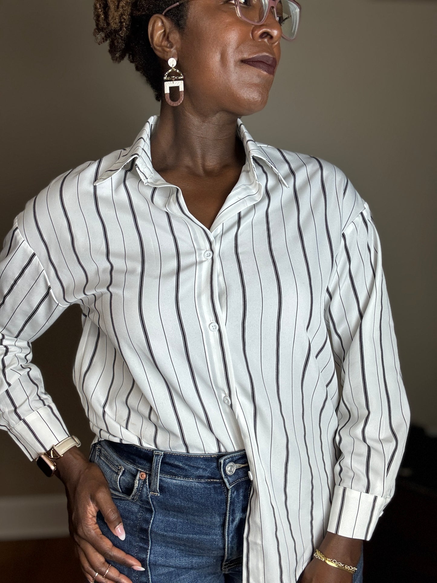 Striped Button Down Shirt – Loraine (Online Exclusive)