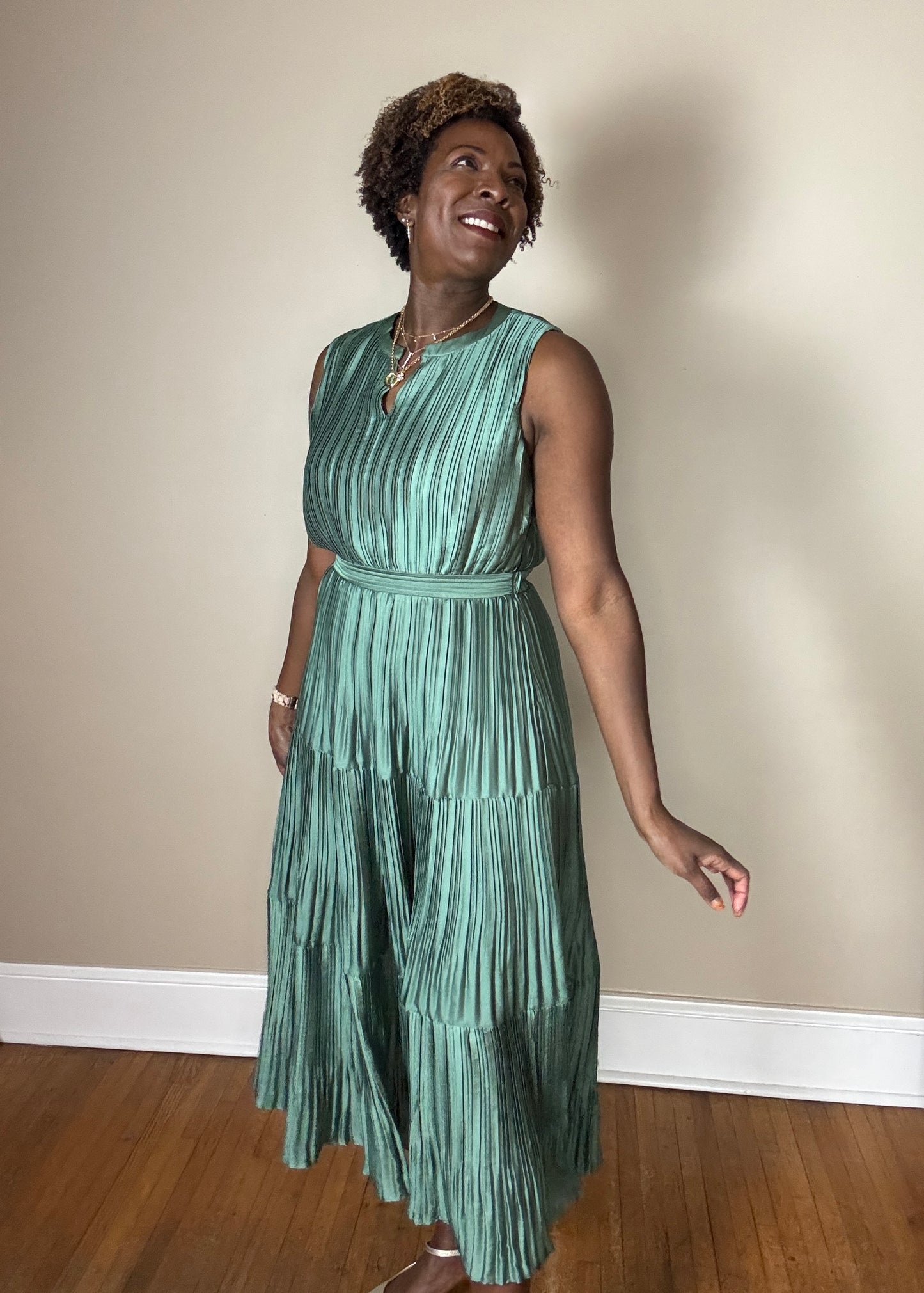 Bethany Pleated Tiered Dress