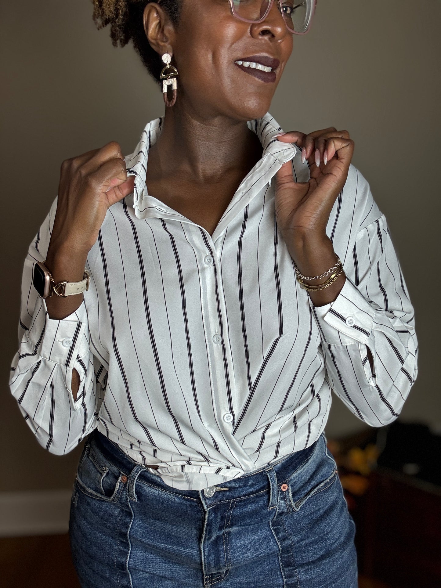 Striped Button Down Shirt – Loraine (Online Exclusive)