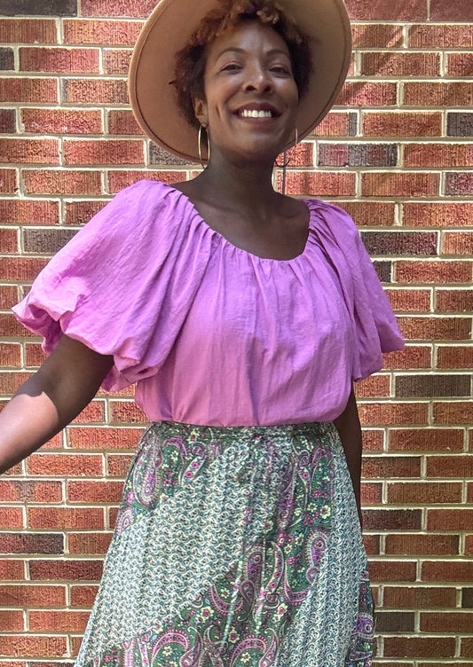 LAST ONE - Clara Bubble Sleeve Top