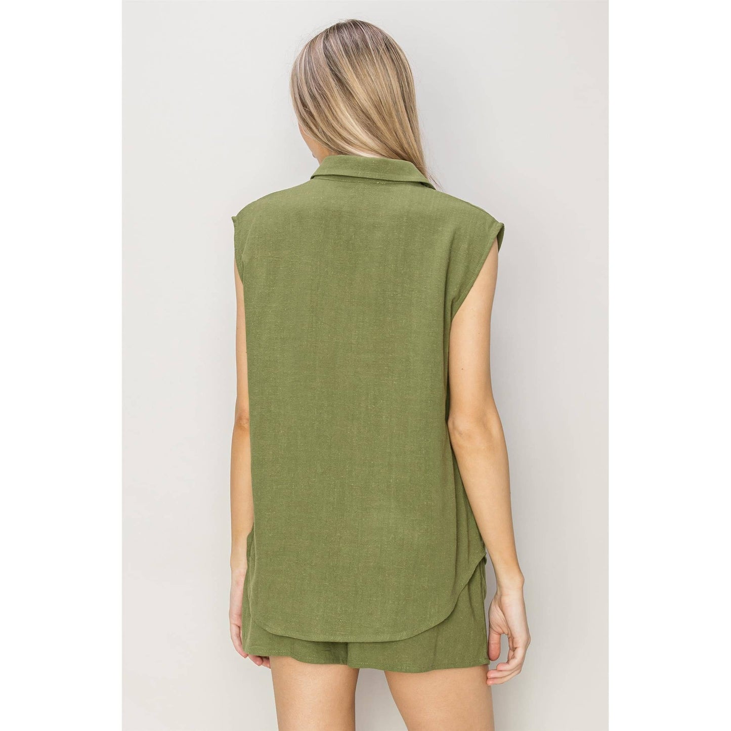 Shellie Button-Up Linen Short Set