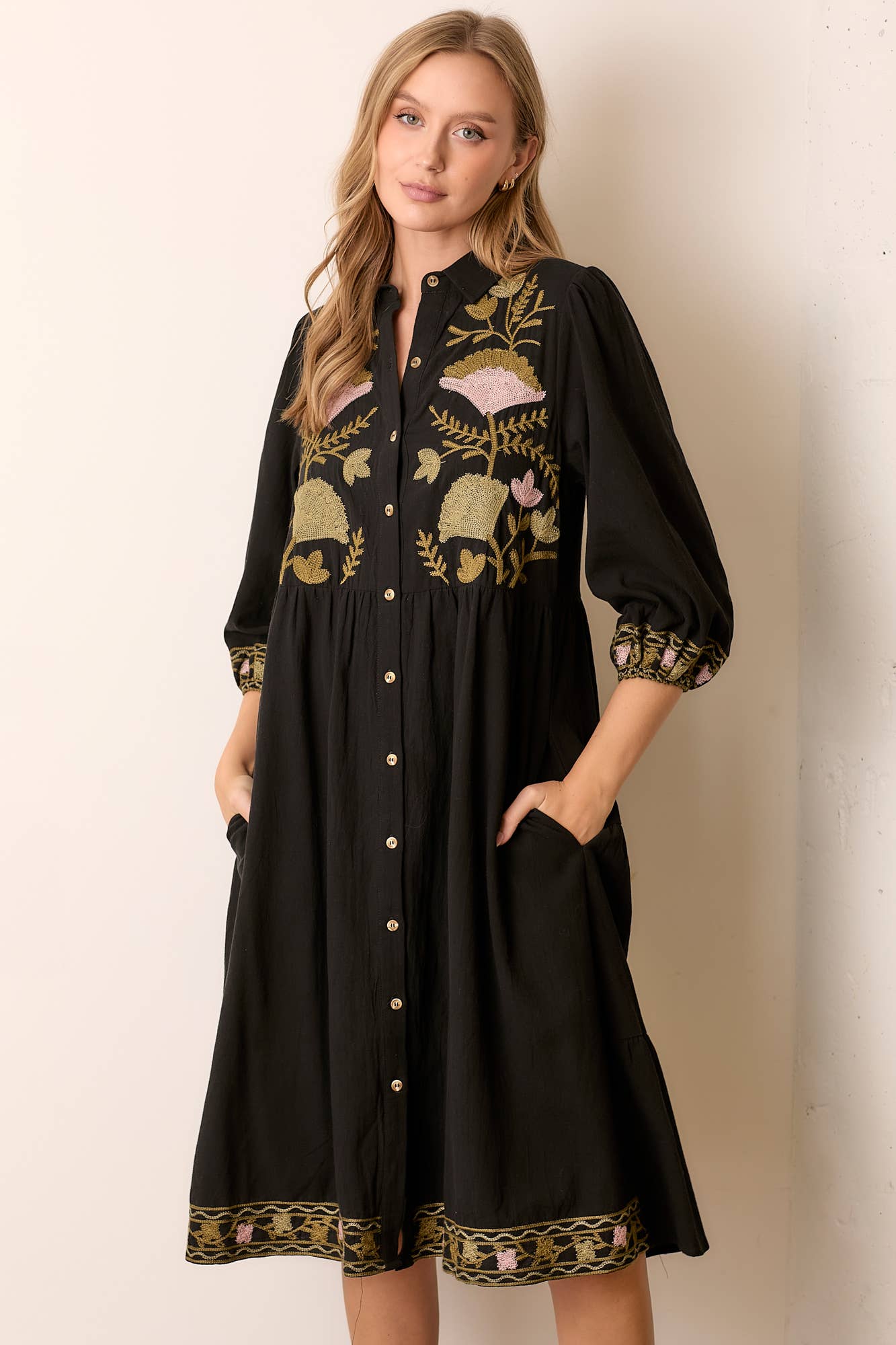 Brintlyn Embroidered Tiered Dress