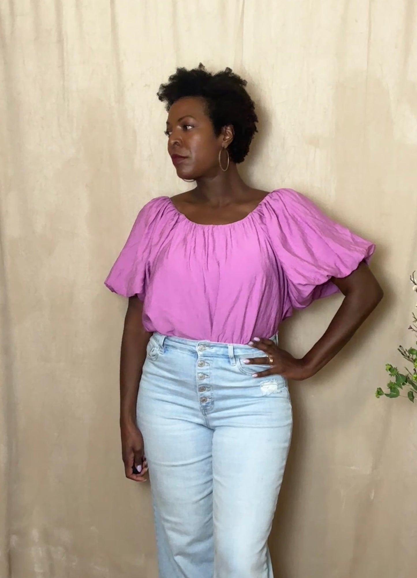 LAST ONE - Clara Bubble Sleeve Top