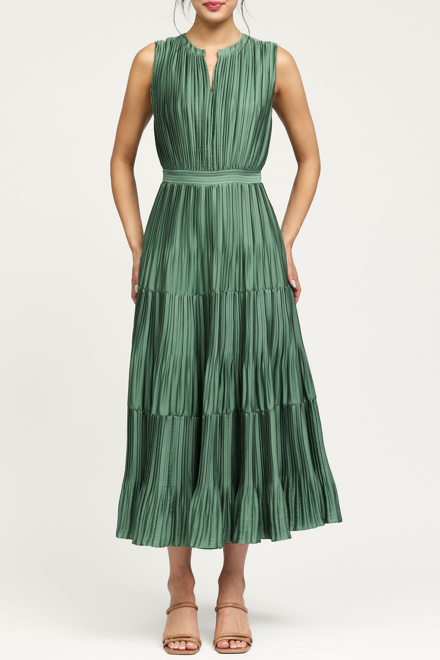 Bethany Pleated Tiered Dress