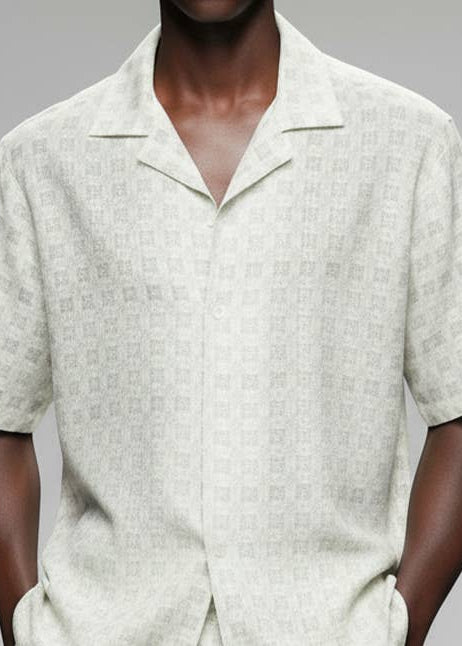 Mens Textured Short Sleeve Shirt