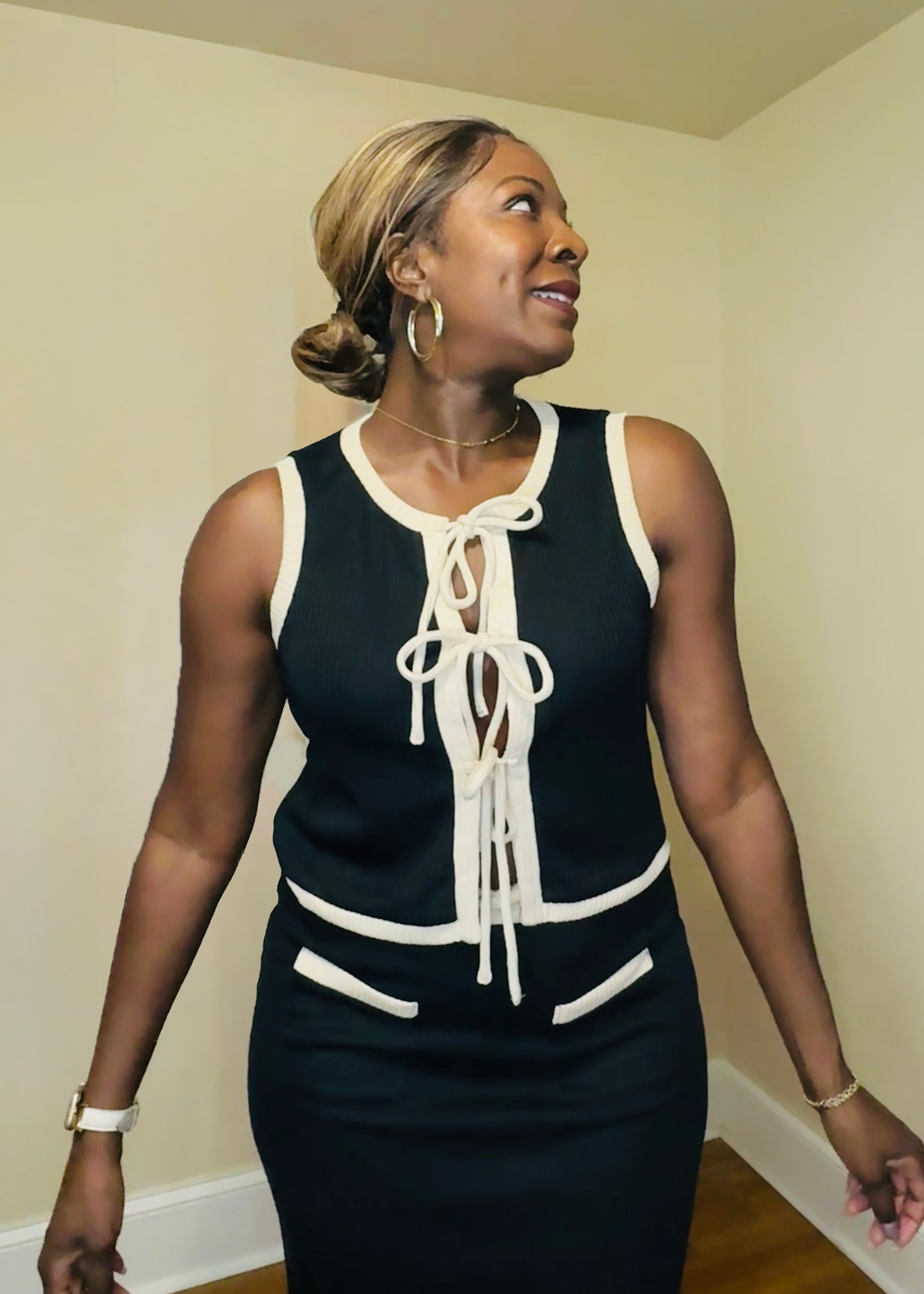 Knit Vest Matching Skirt Set