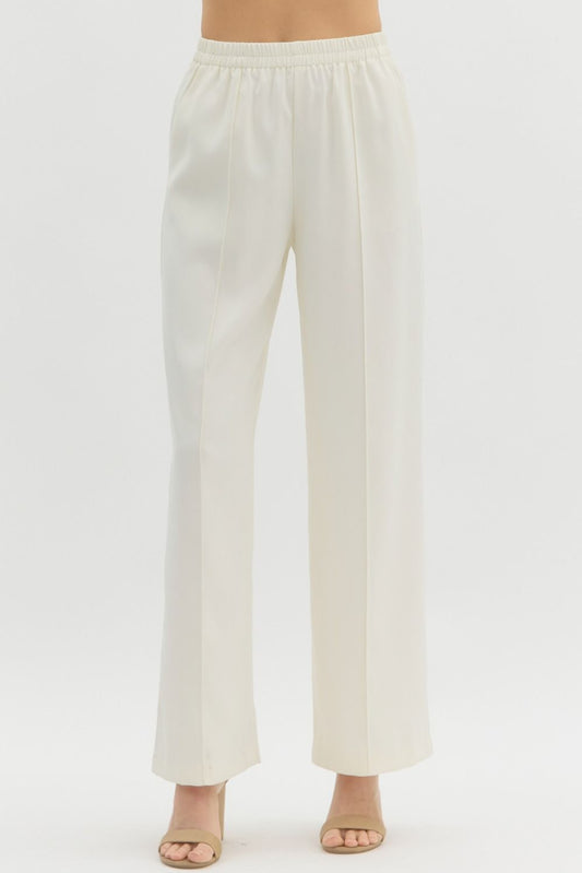 Ashley Pintuck Straight Leg Trouser Pant