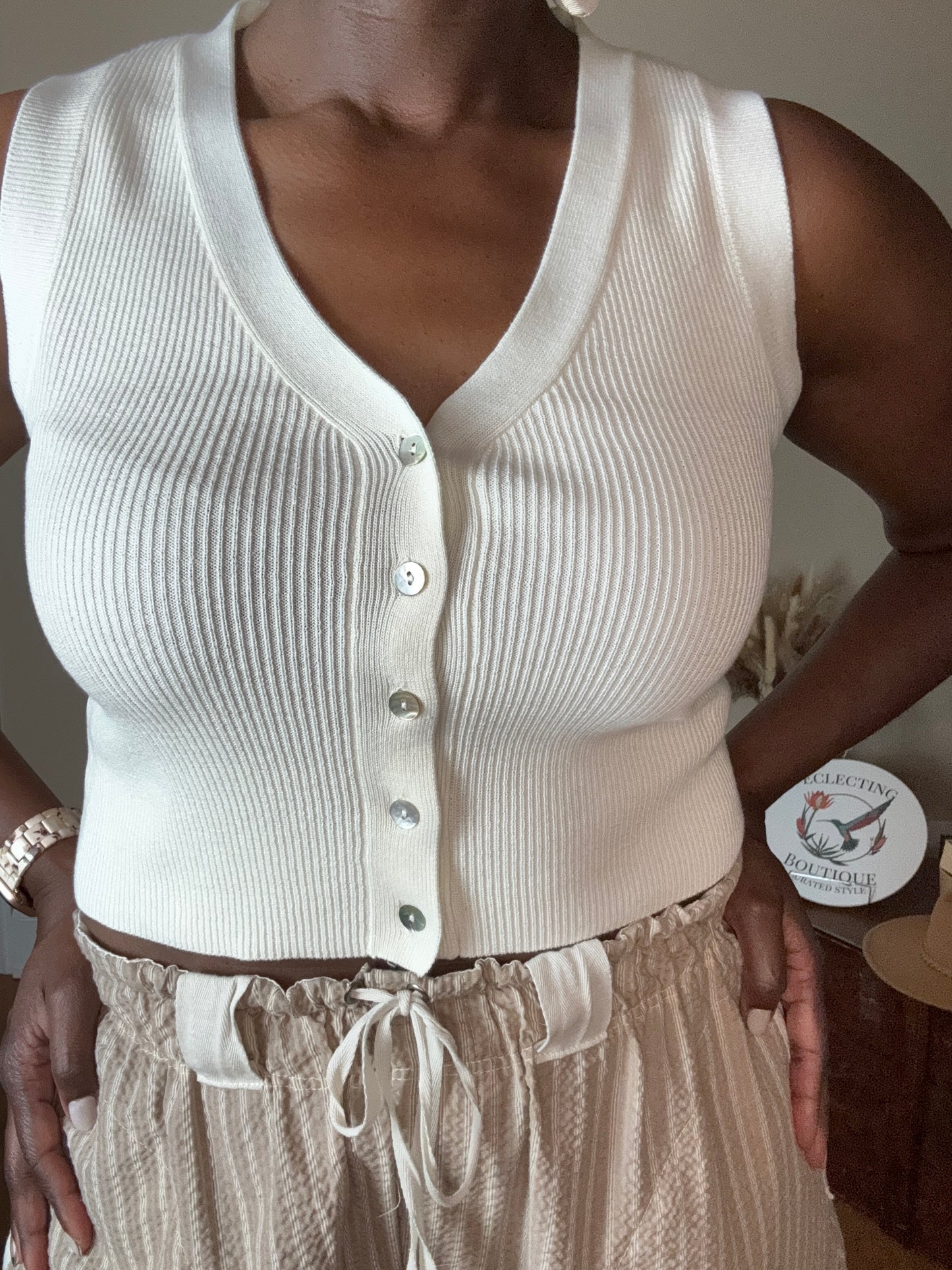 Colleen Rib Knit Vest Top