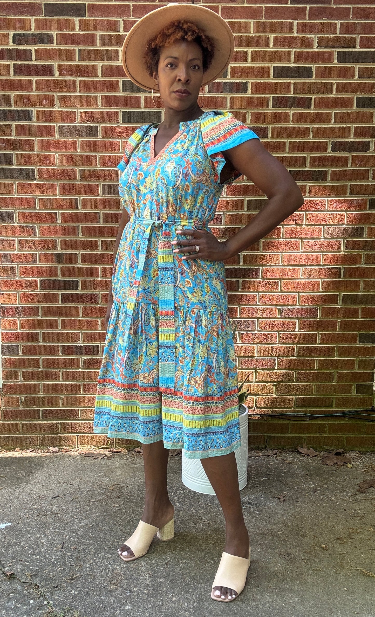 Briony Tiered Midi Modern Boho Dress
