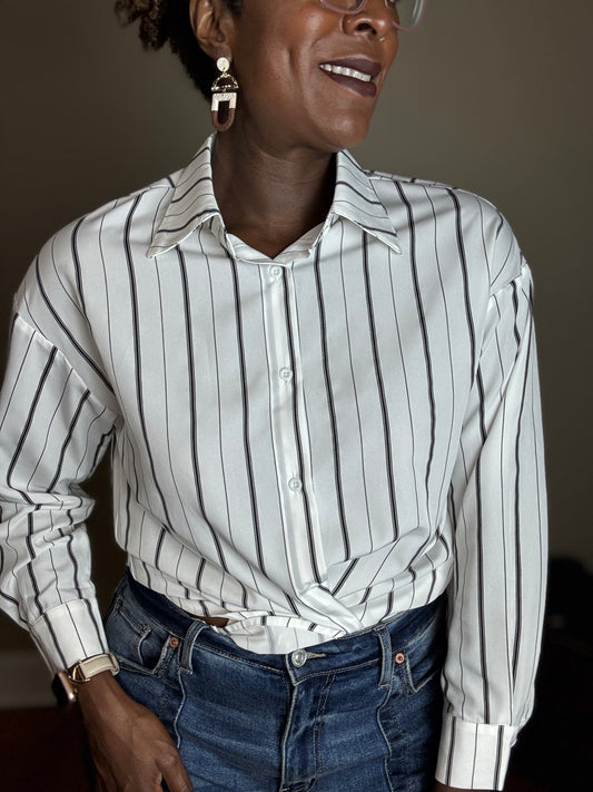 Striped Button Down Shirt – Loraine (Online Exclusive)