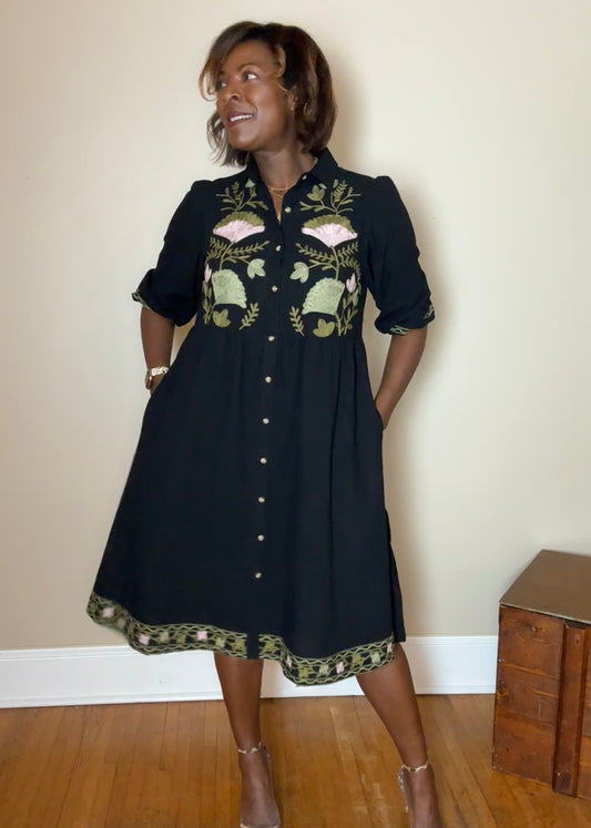 Brintlyn Embroidered Tiered Dress