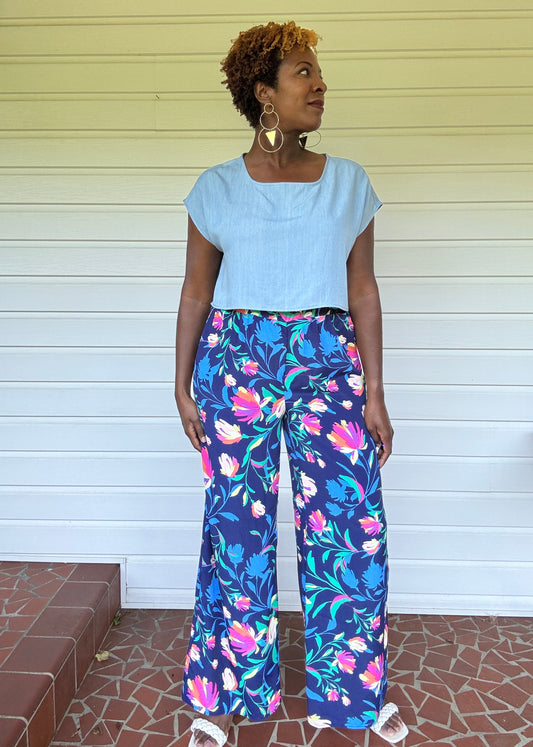 Tara Wide Leg Floral Print Pants