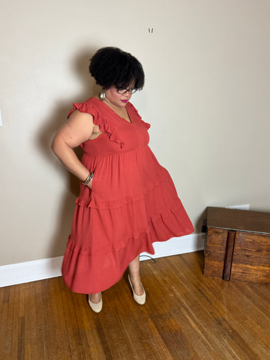 PLUS - Bernice Tiered Midi Dress