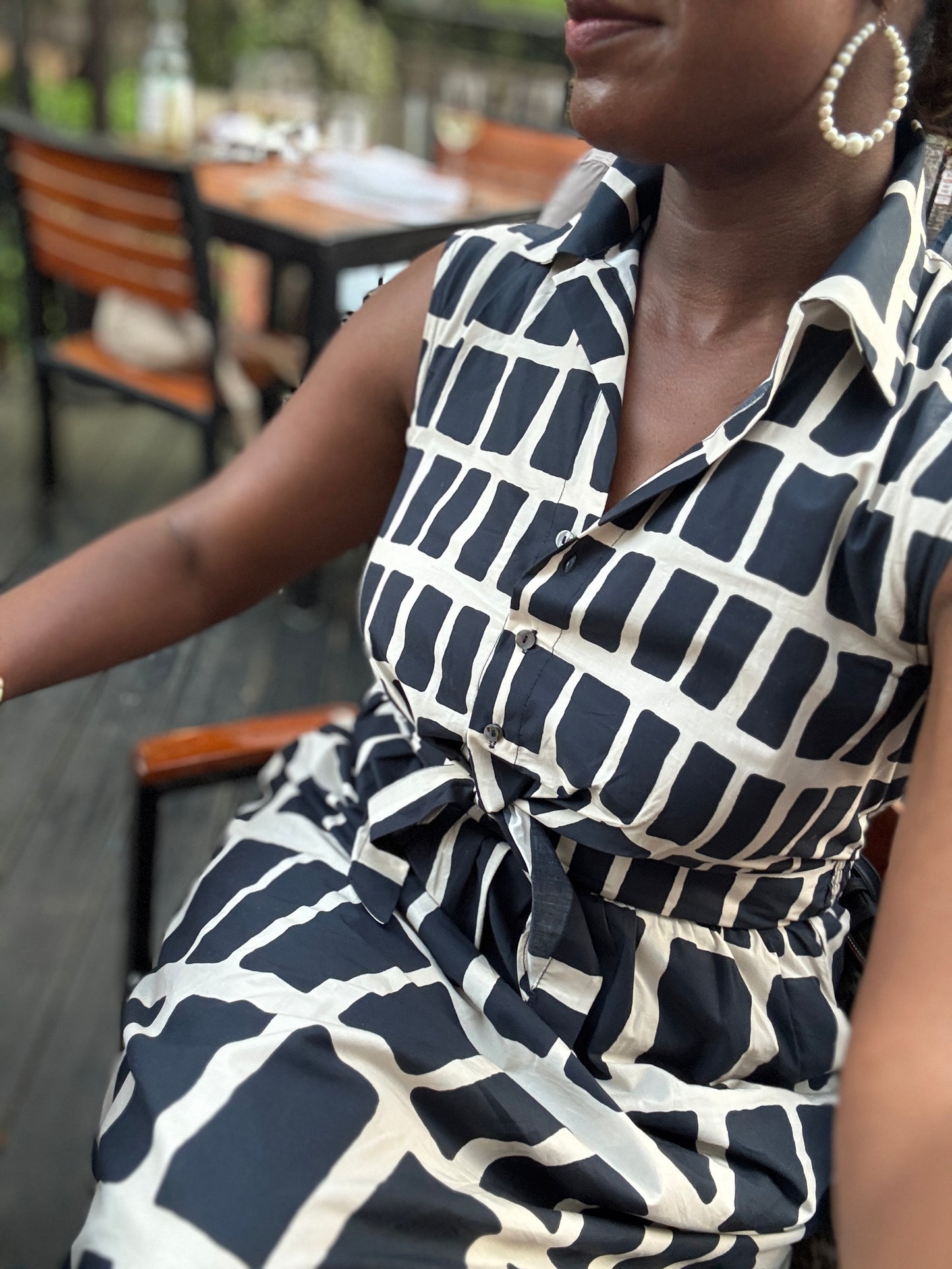 Brooklyn Geo-Print Midi Dress