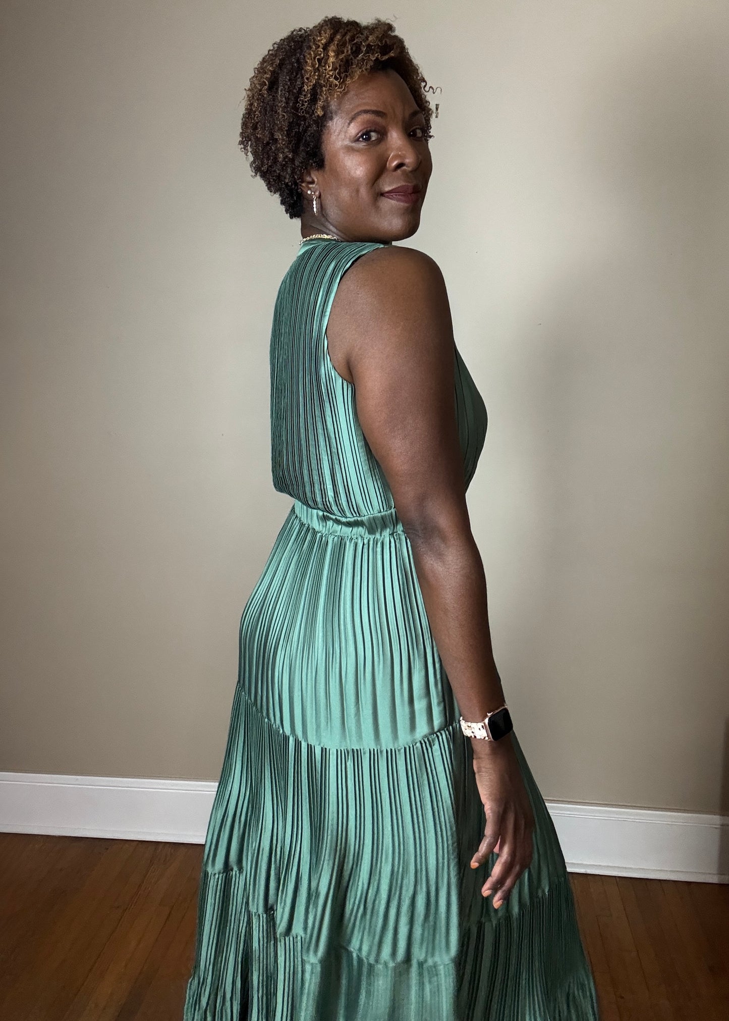 Bethany Pleated Tiered Dress