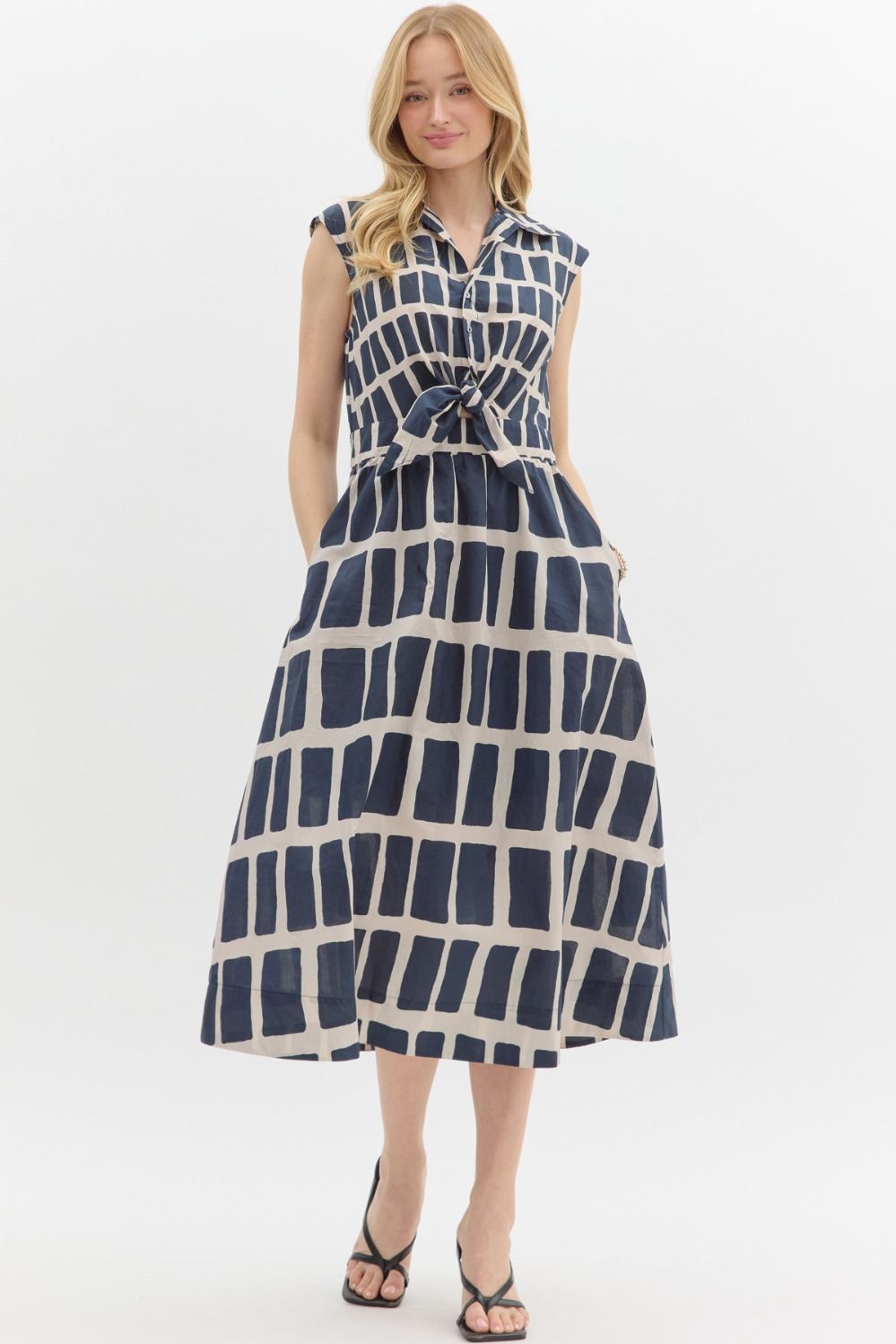 Brooklyn Geo-Print Midi Dress