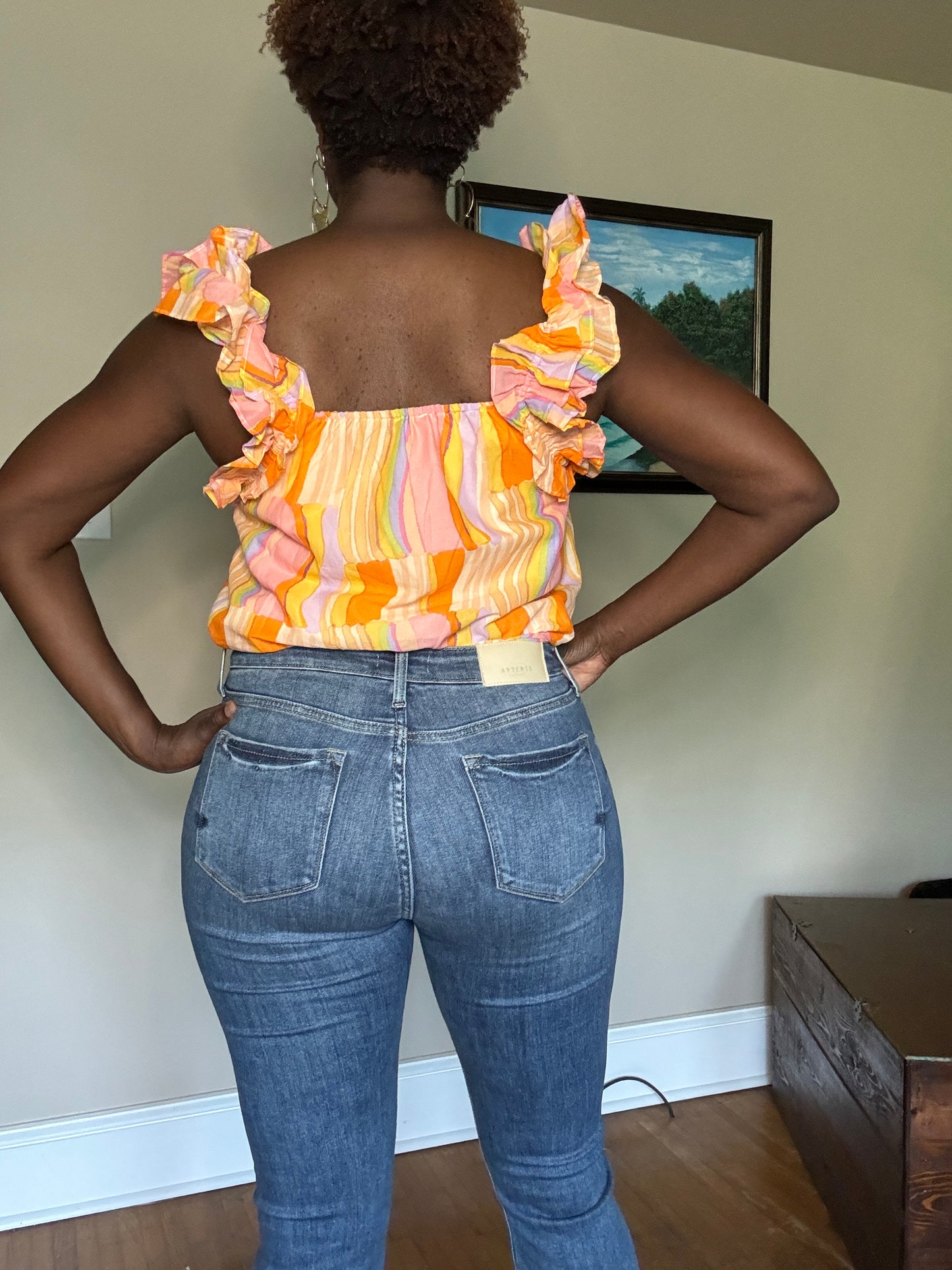Celine Ruffle Shoulder Top