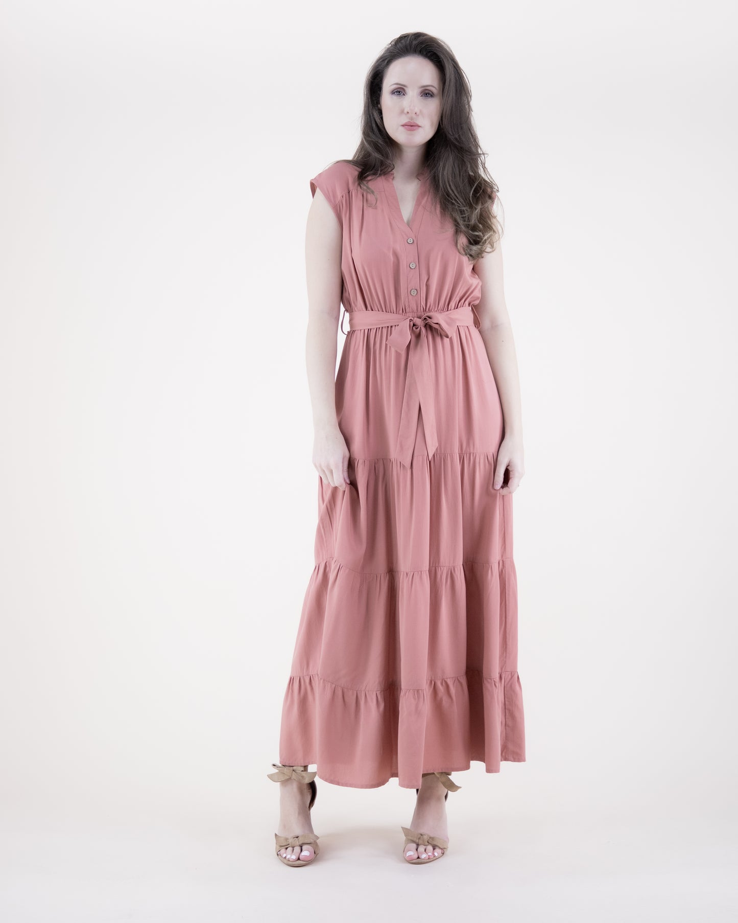 Breezy Sleeveless Tiered Maxi Dress