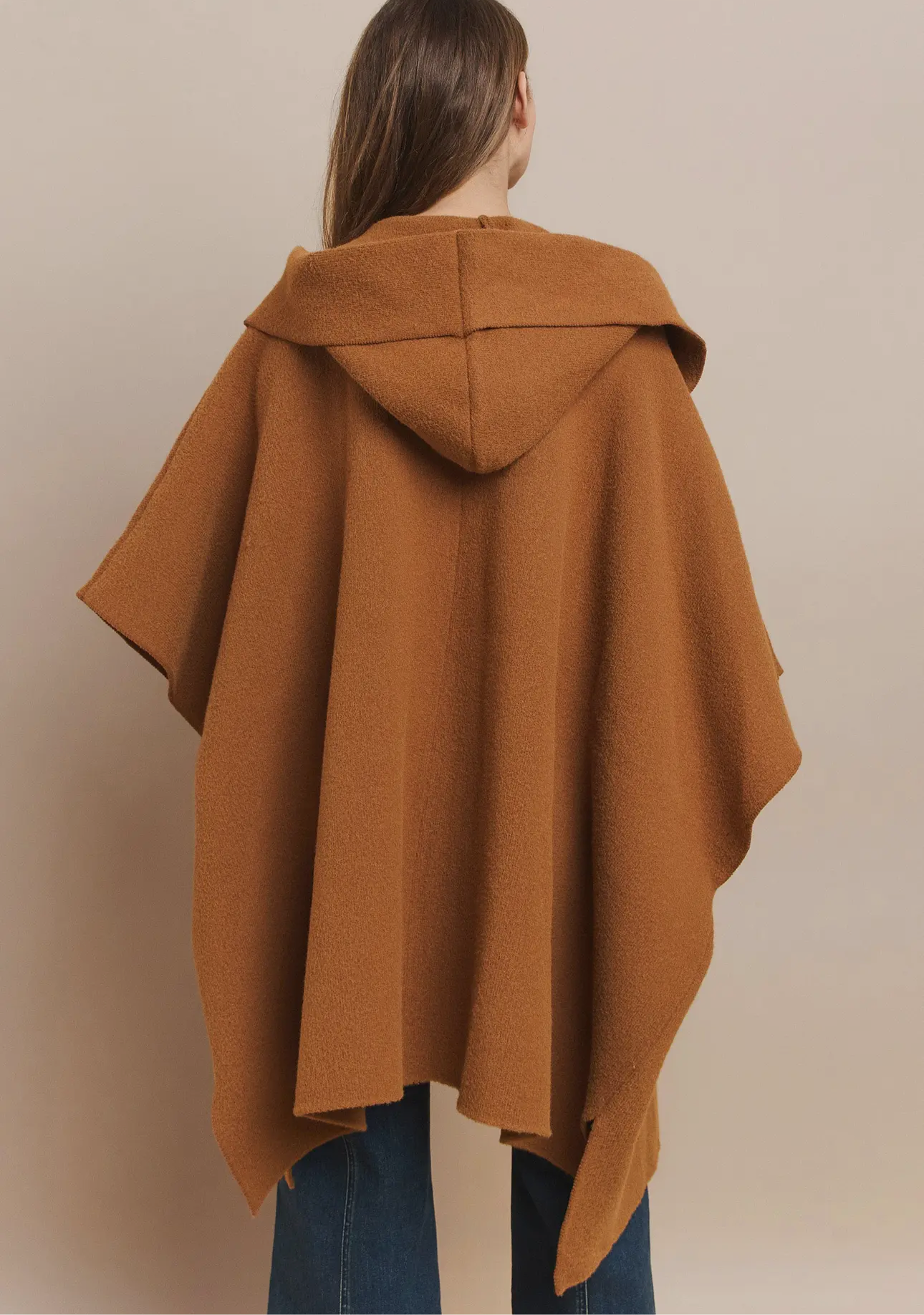 Cozy Hooded Cape Coat - Arden