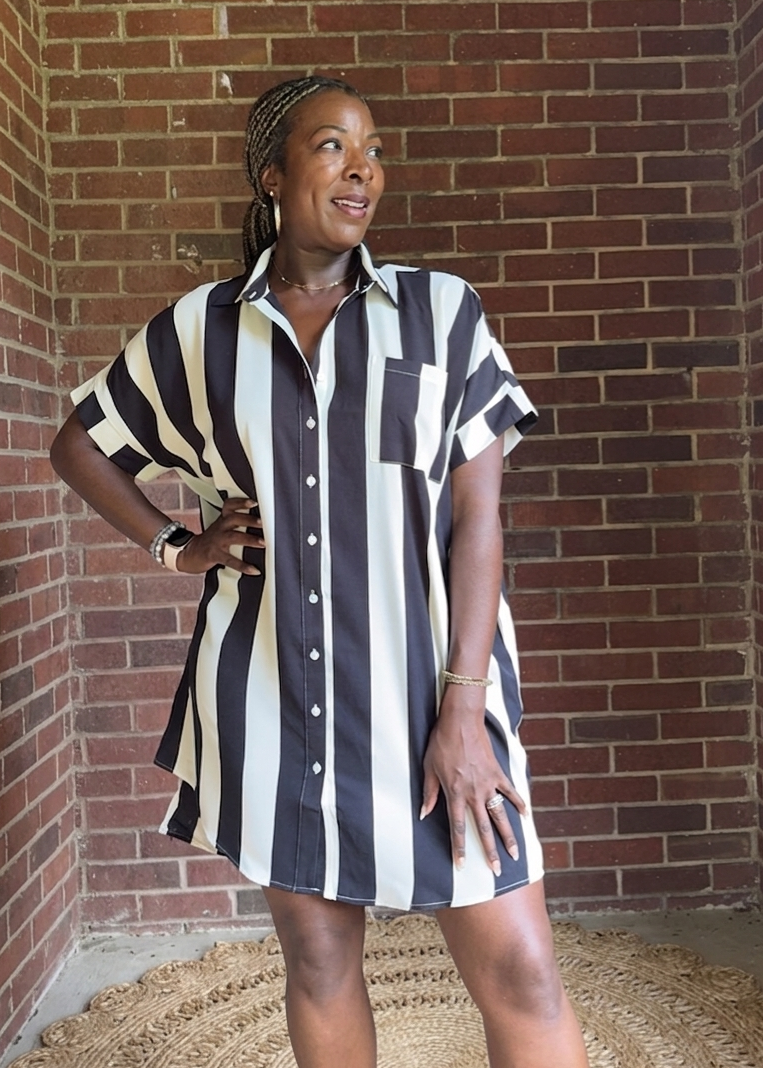 Striped Short Shirt Dress