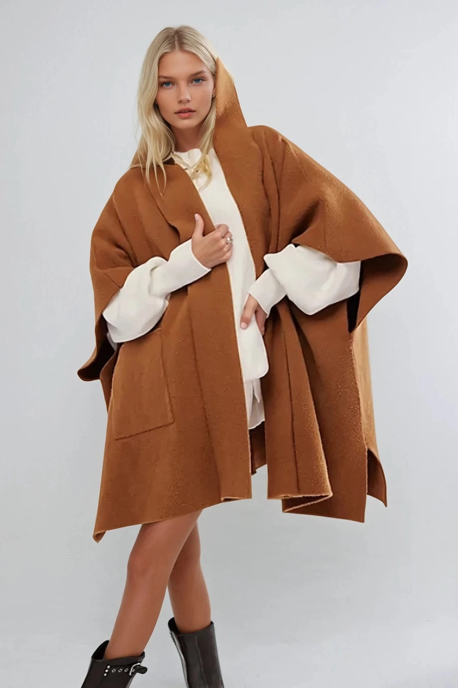 Hooded Cape Coat - Arden