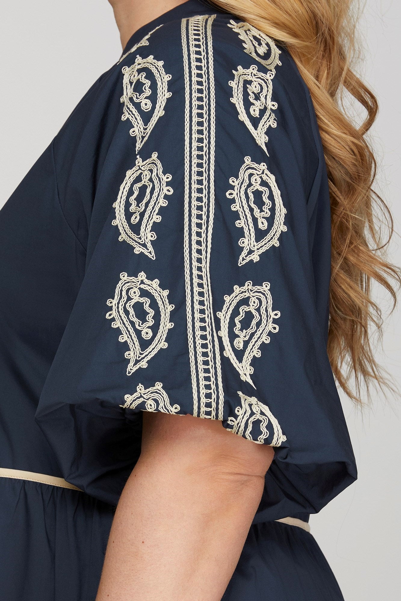 Plus Size Embroidered Tiered Tunic Dress – Bissete- Work Dress