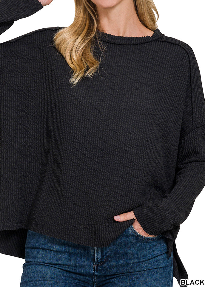Raised Rib Long Sleeve Top – The Haven