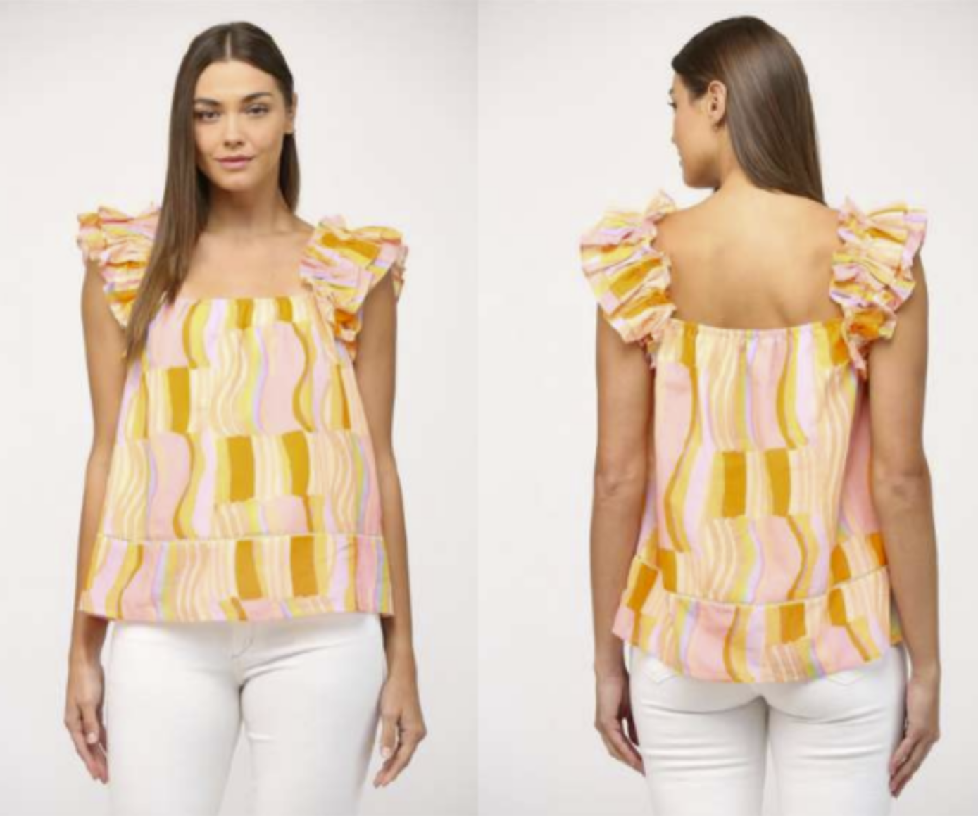 Celine Ruffle Shoulder Top