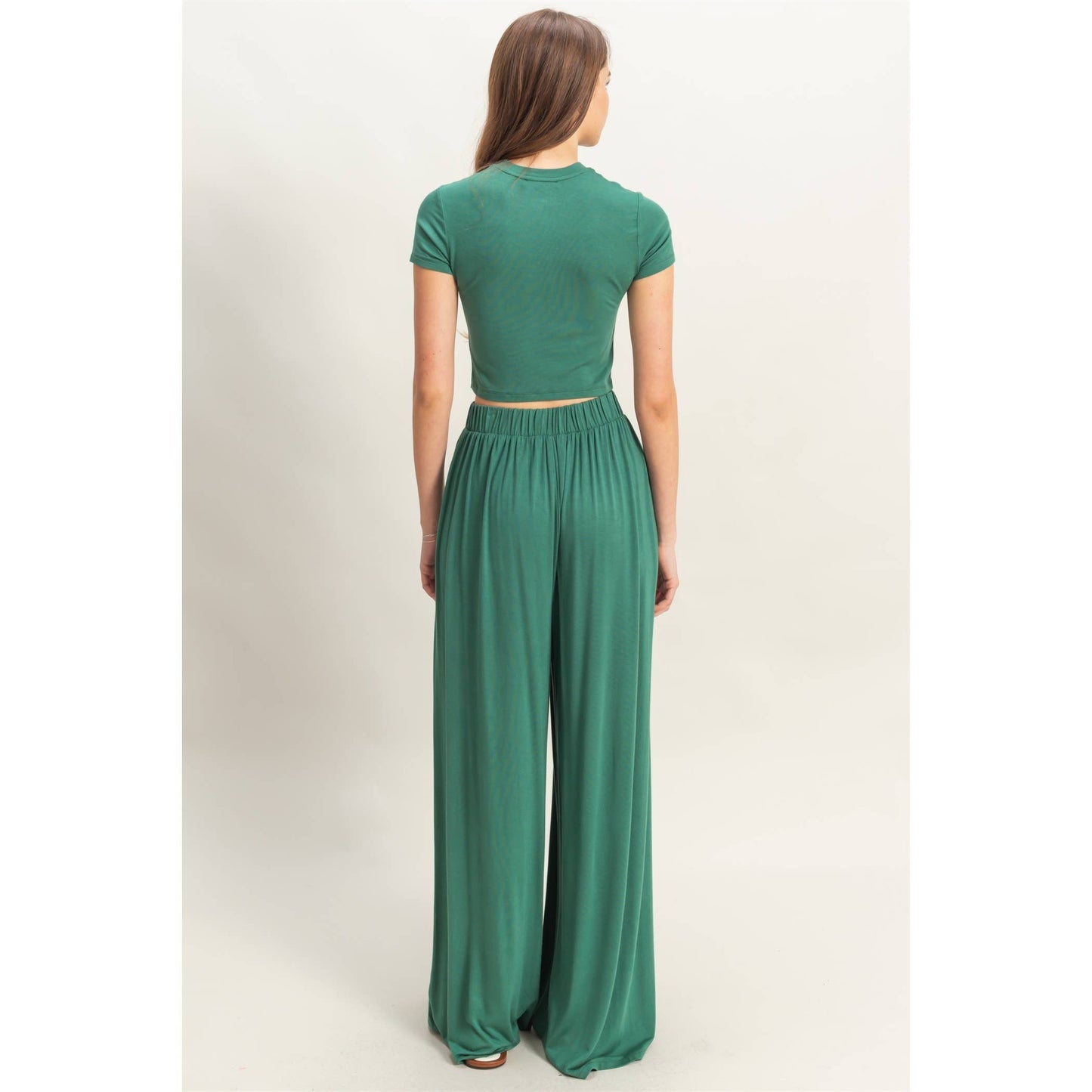 Saide Jersey Tee And Flowy Pants Set