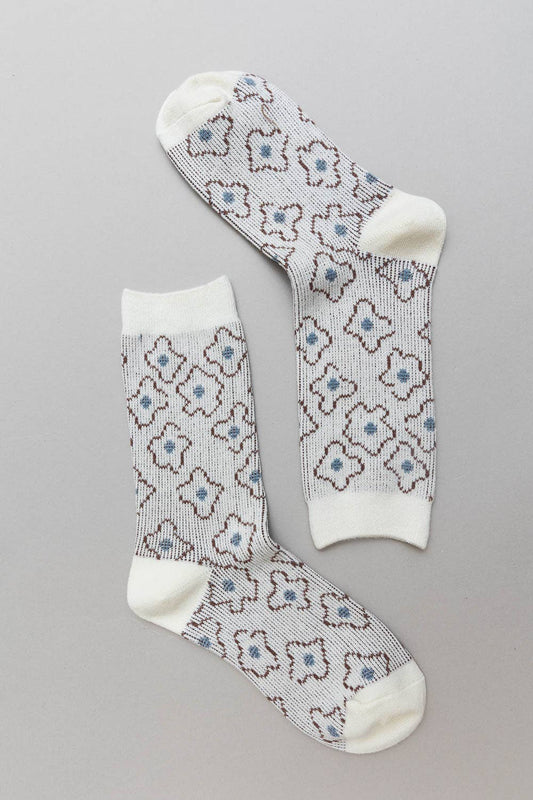 Vintage Floral Patterned Crew Socks