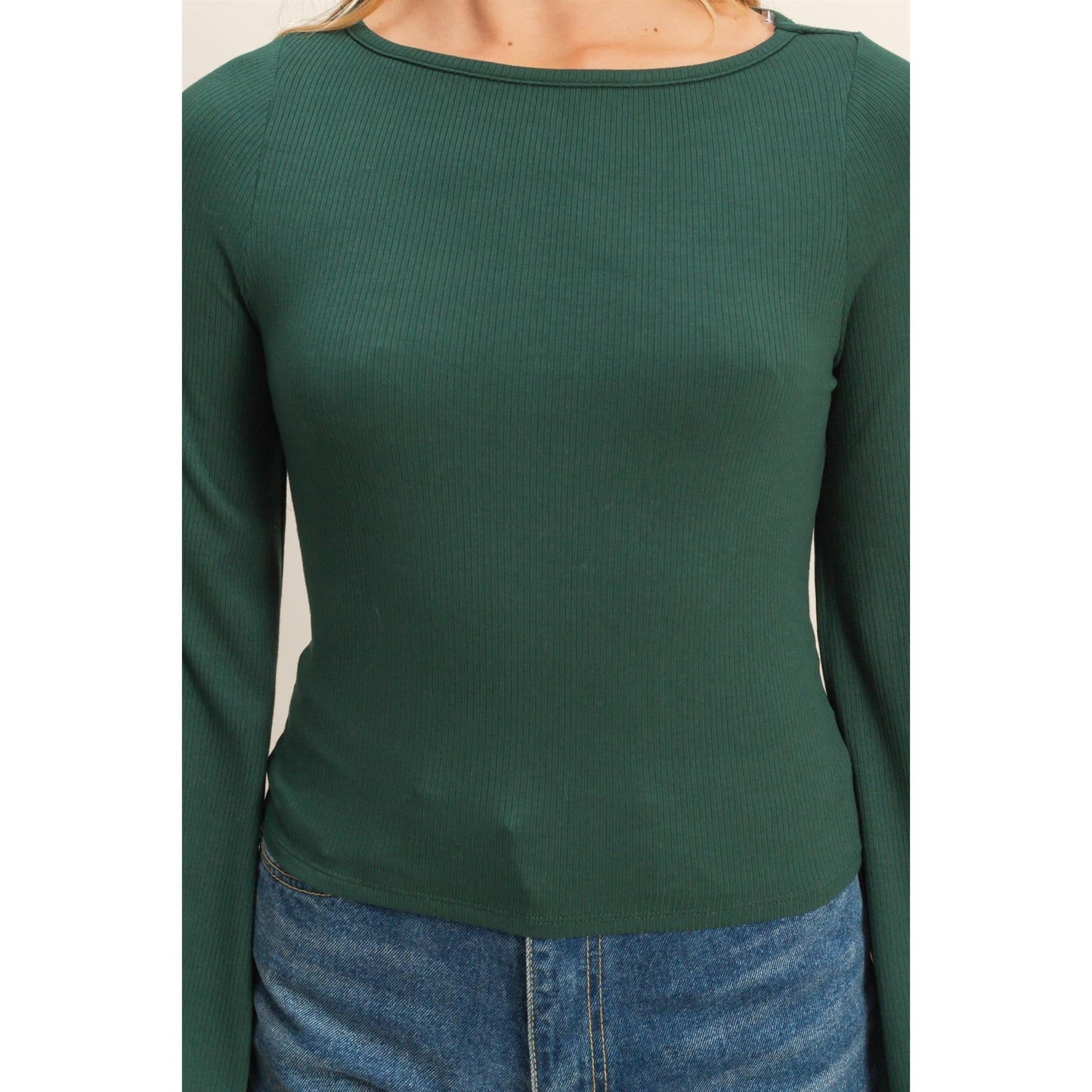 Long Bell Sleeve Ribbed Knit Top - Everly
