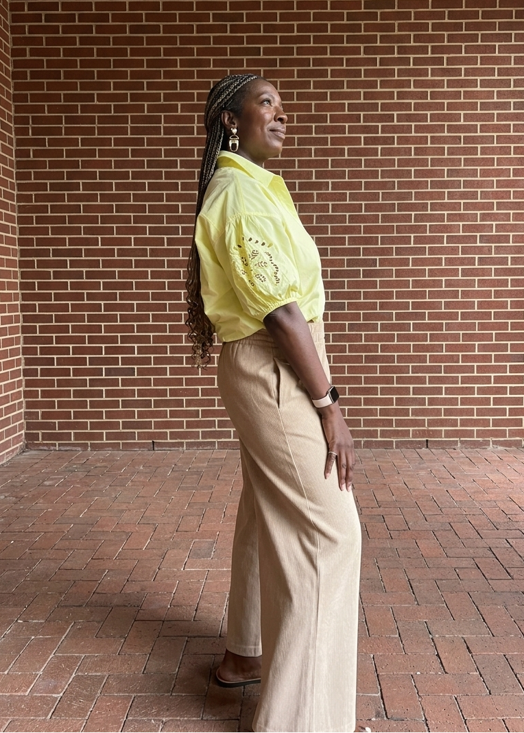 Linen Pull-On Wide Leg Pant