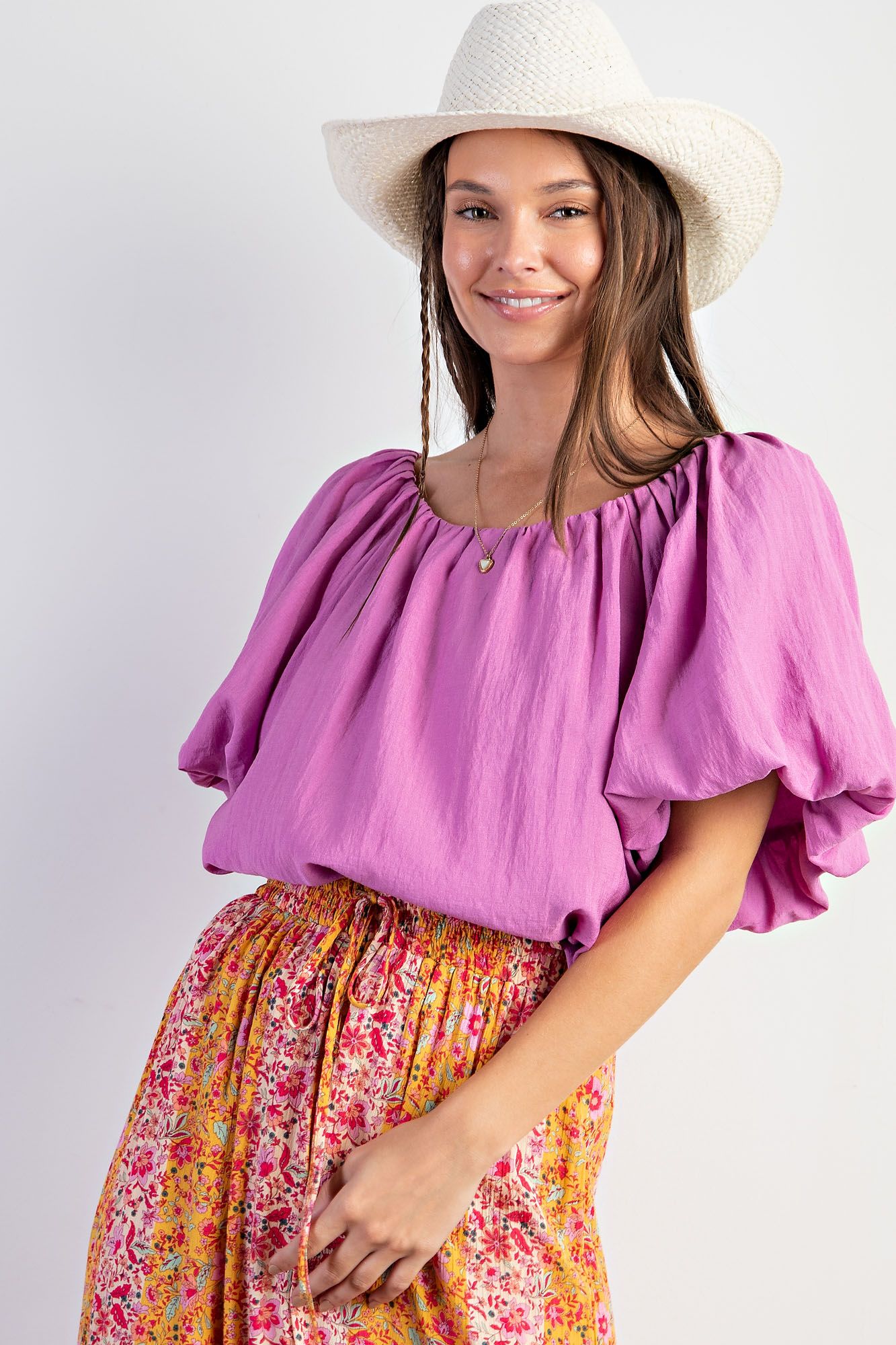 LAST ONE - Clara Bubble Sleeve Top