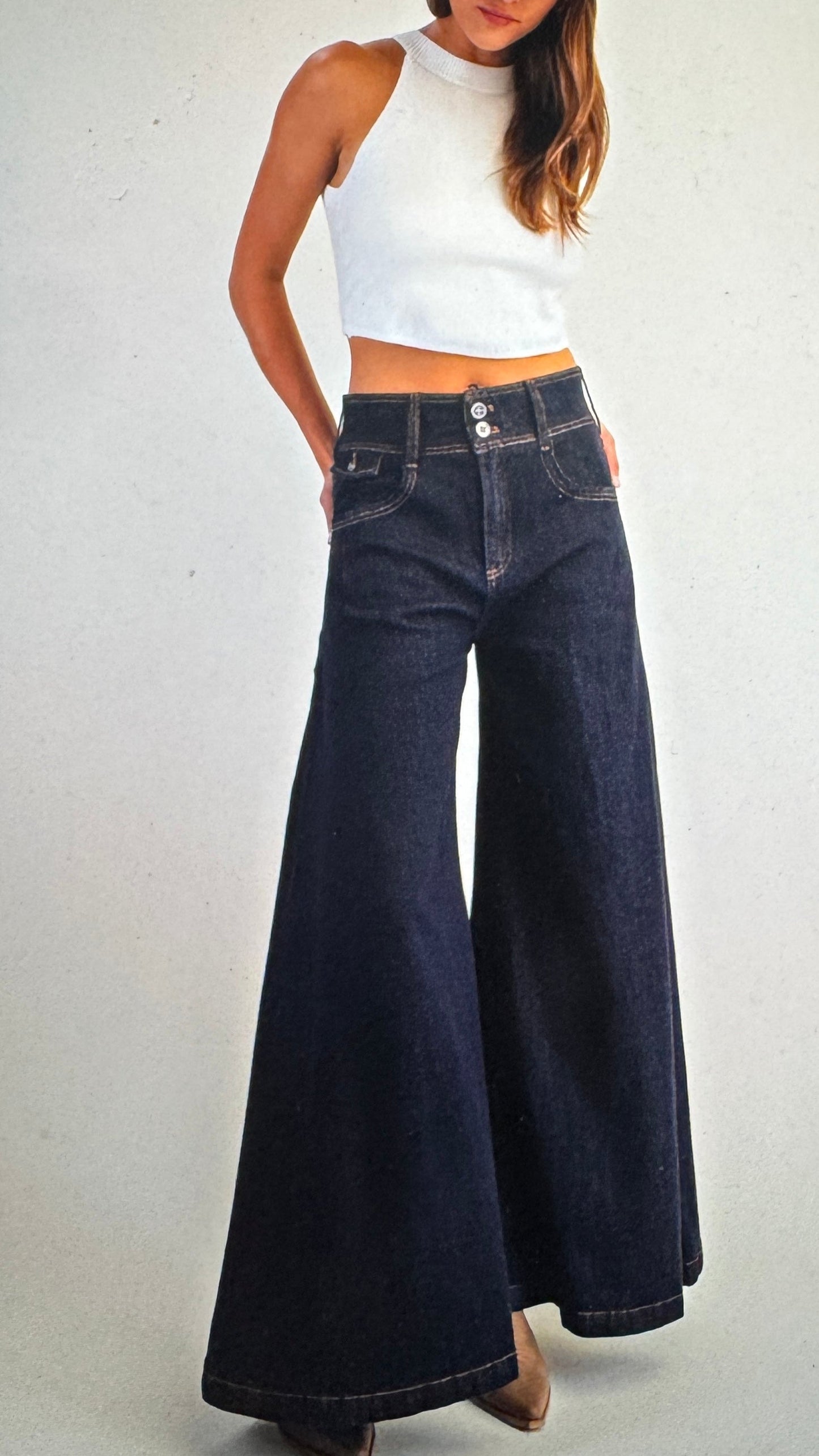 Palazzo Wide Leg Jeans