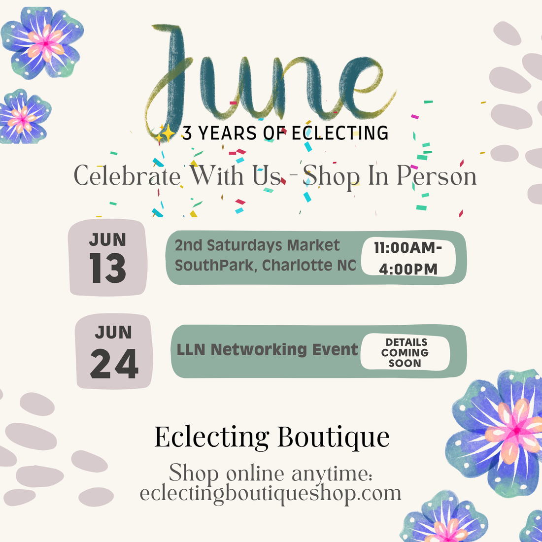 Where to Shop Eclecting Boutique in Charlotte | June Pop-Ups