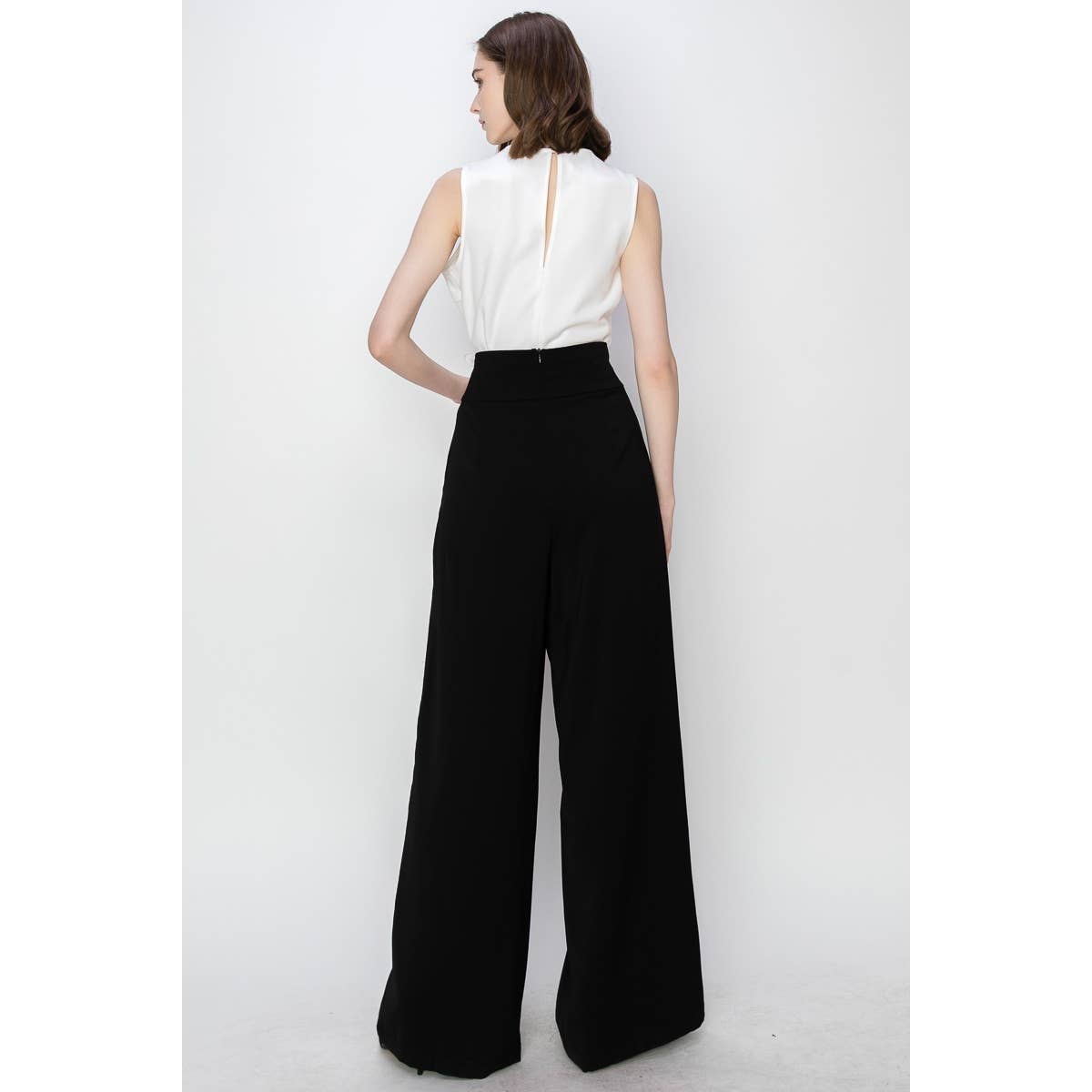 Tina Waist Flap Chain Detail Wide Pants