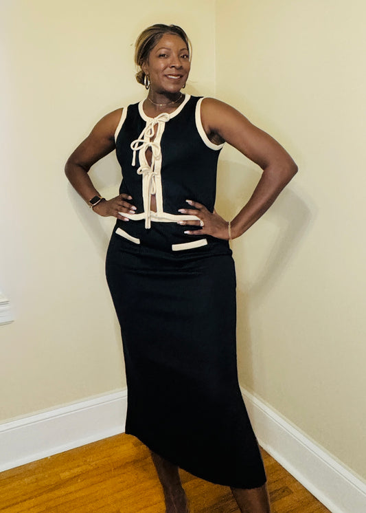 Knit Vest Matching Skirt Set